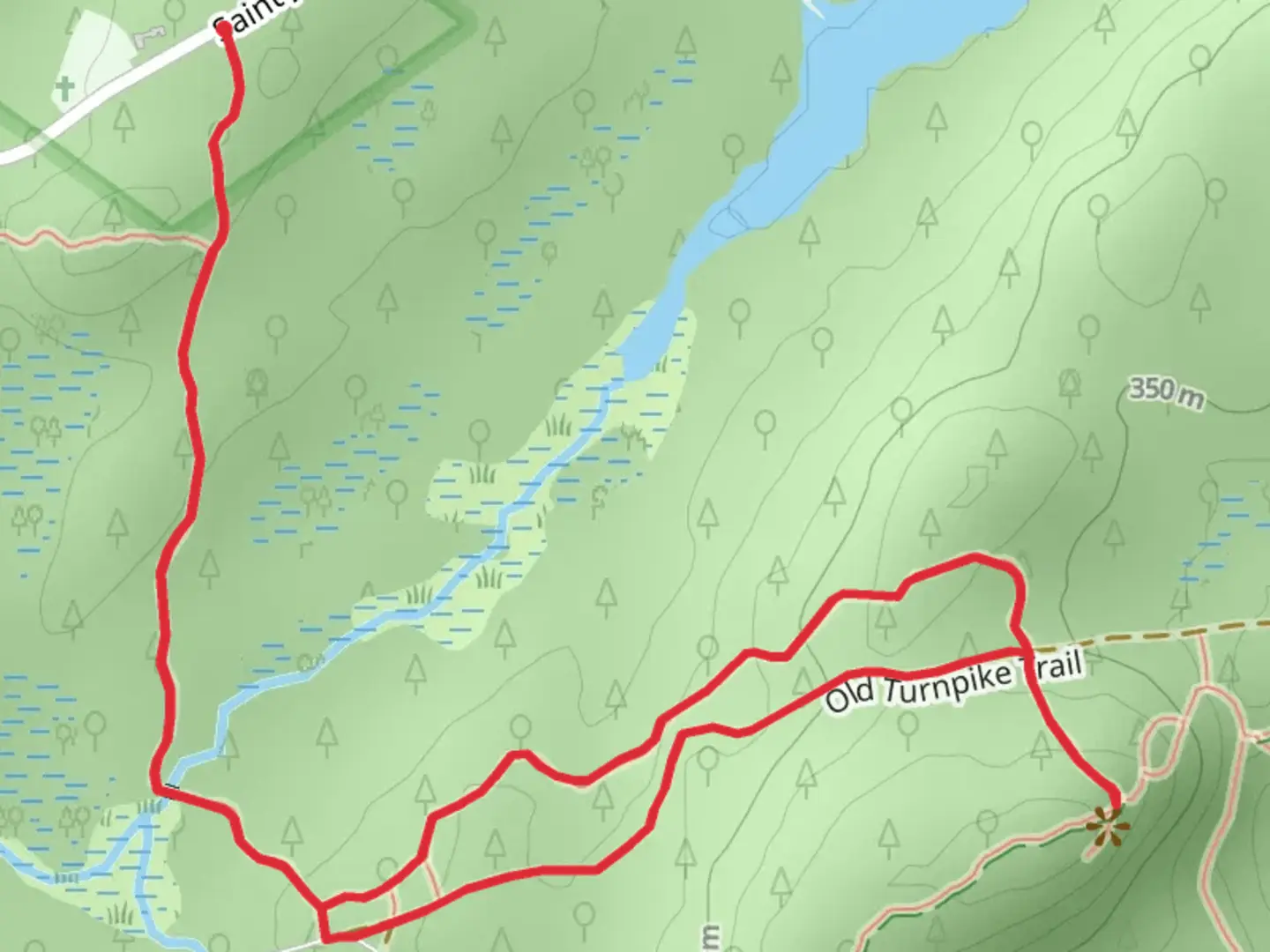An image depicting the trail Big Hill via Long Path Loop Trail and its surrounding area.