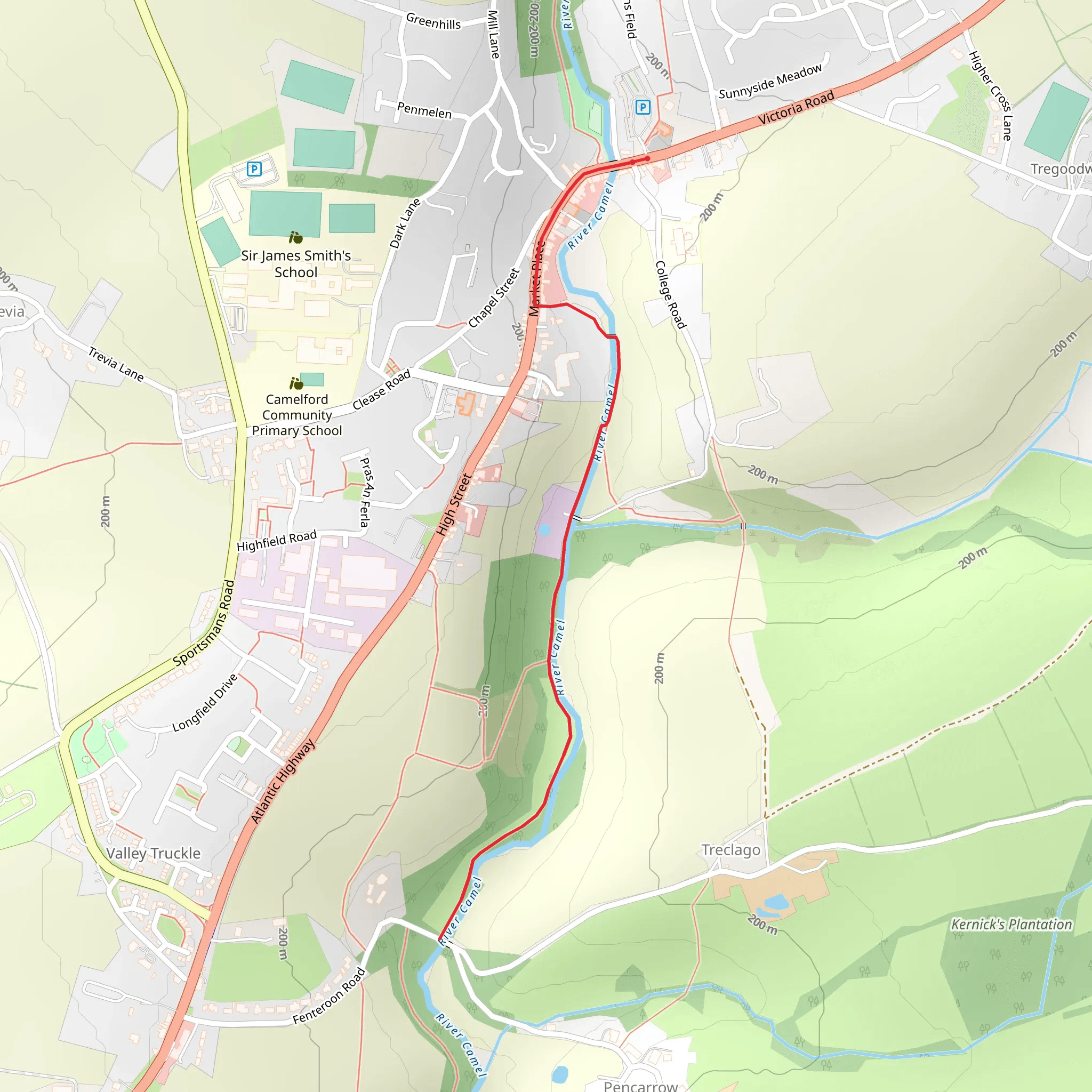 River Camel Walk - Camelford mobile static map