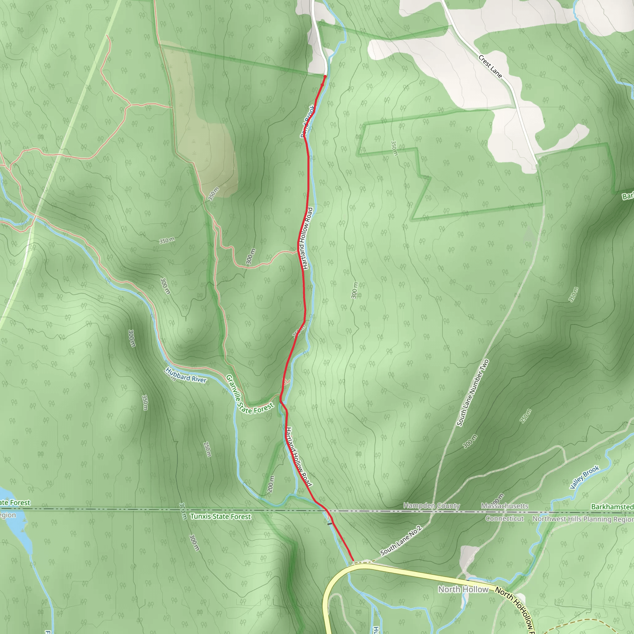 Pond Brook from Hartland Hollow Road mobile static map