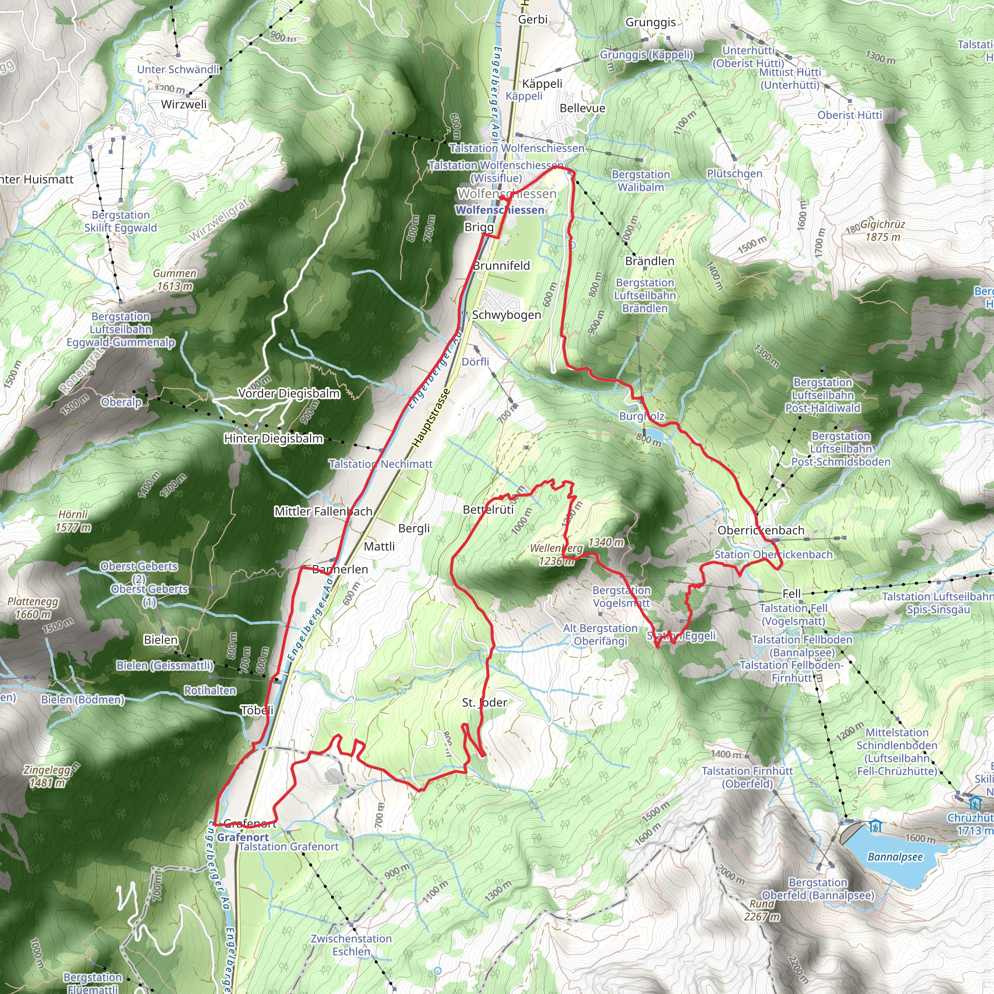 Kapellenweg Engelbergertal mobile static map