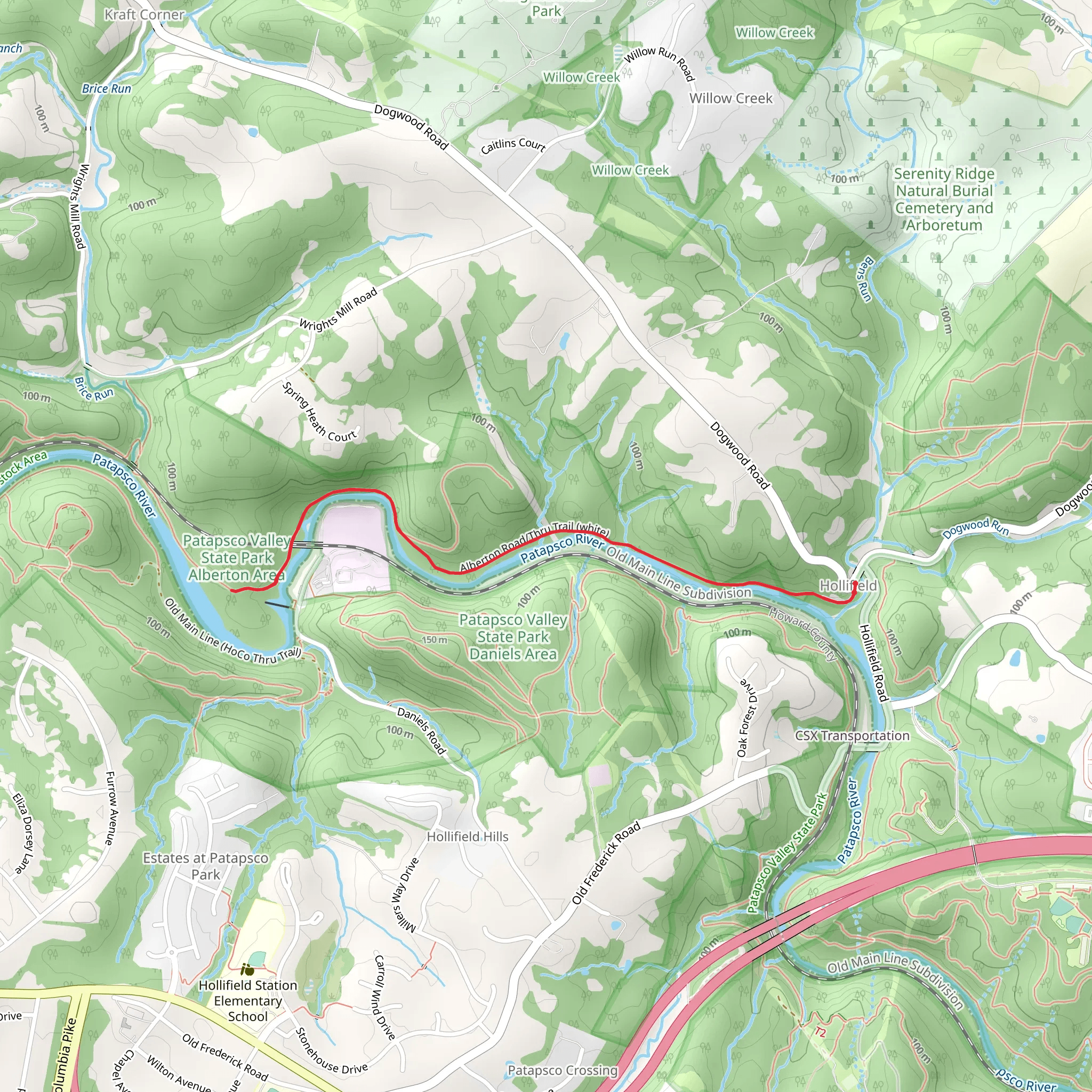 Patapsco Traverse - North Hiking mobile static map