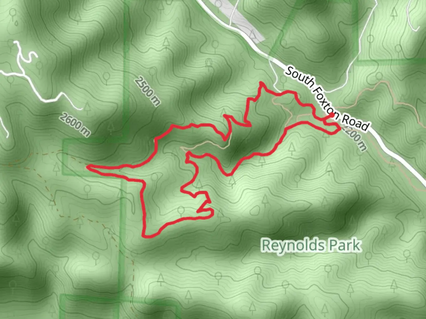 An image depicting the trail Elkhorn - Raven's Roost - Eagle's View - Oxen Draw Loop Trail and its surrounding area.