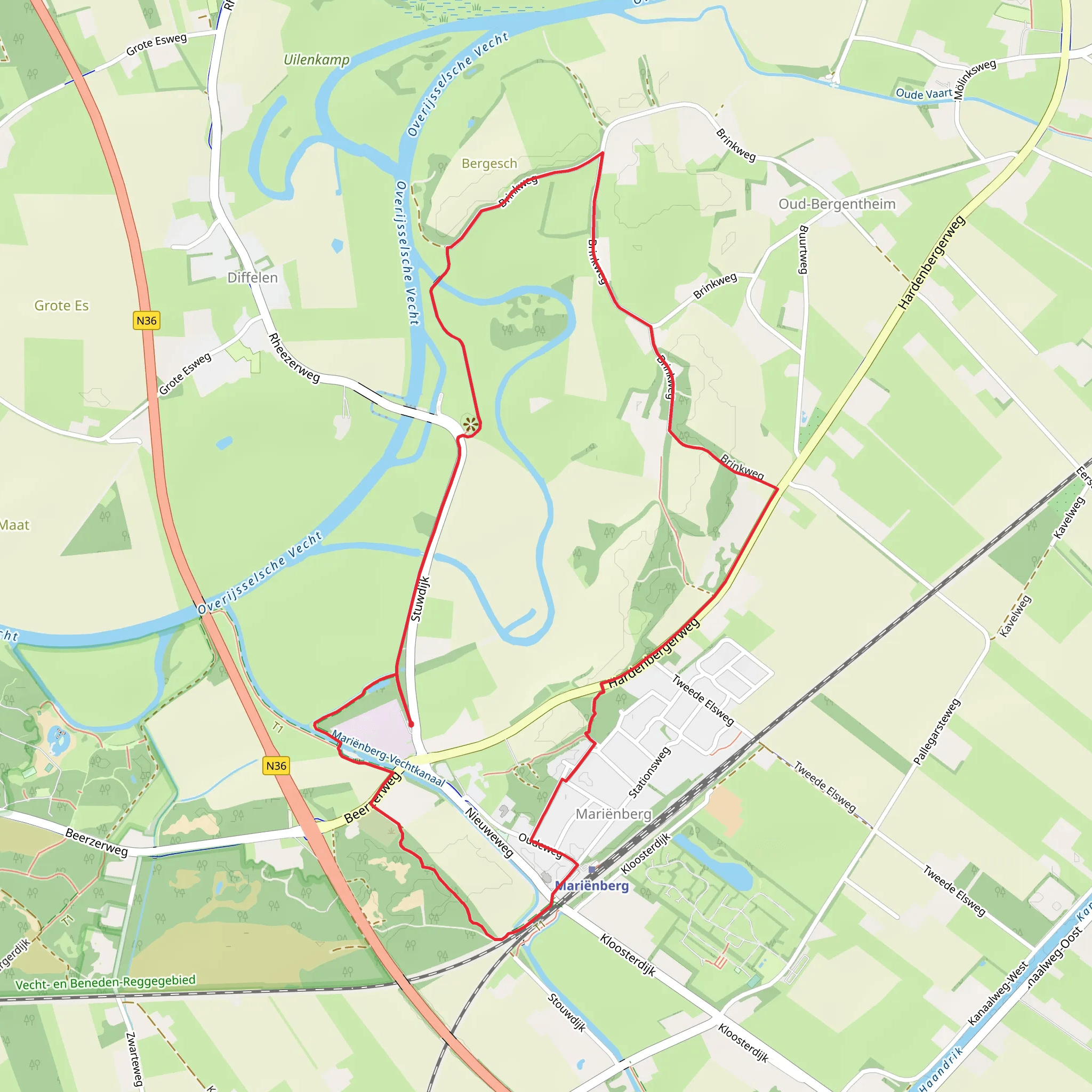 Distelbelt and De Vierstee via Vechtdalpad mobile static map