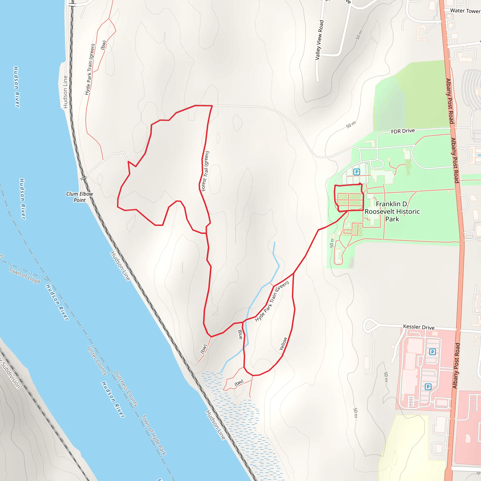 Hyde Park Train - Green and Forest Trail - Green Loop mobile static map