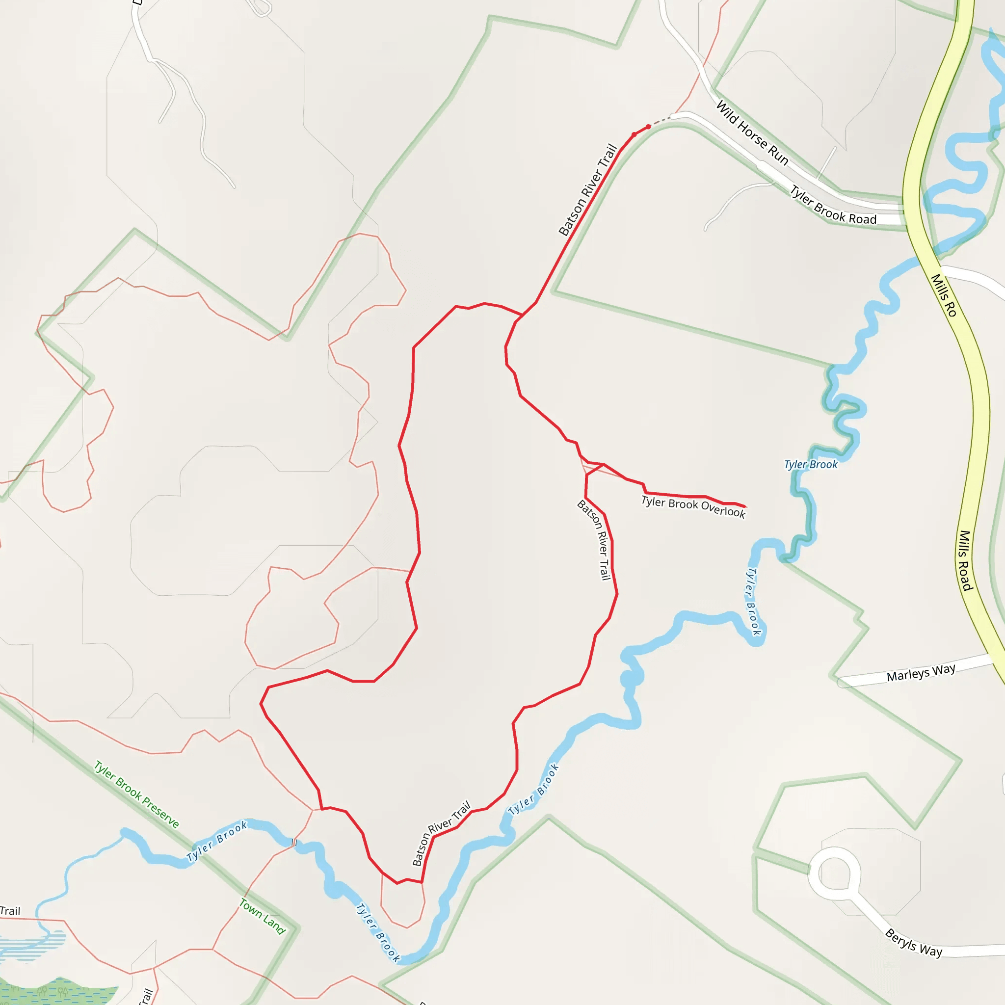 Tyler Brook Loop mobile static map