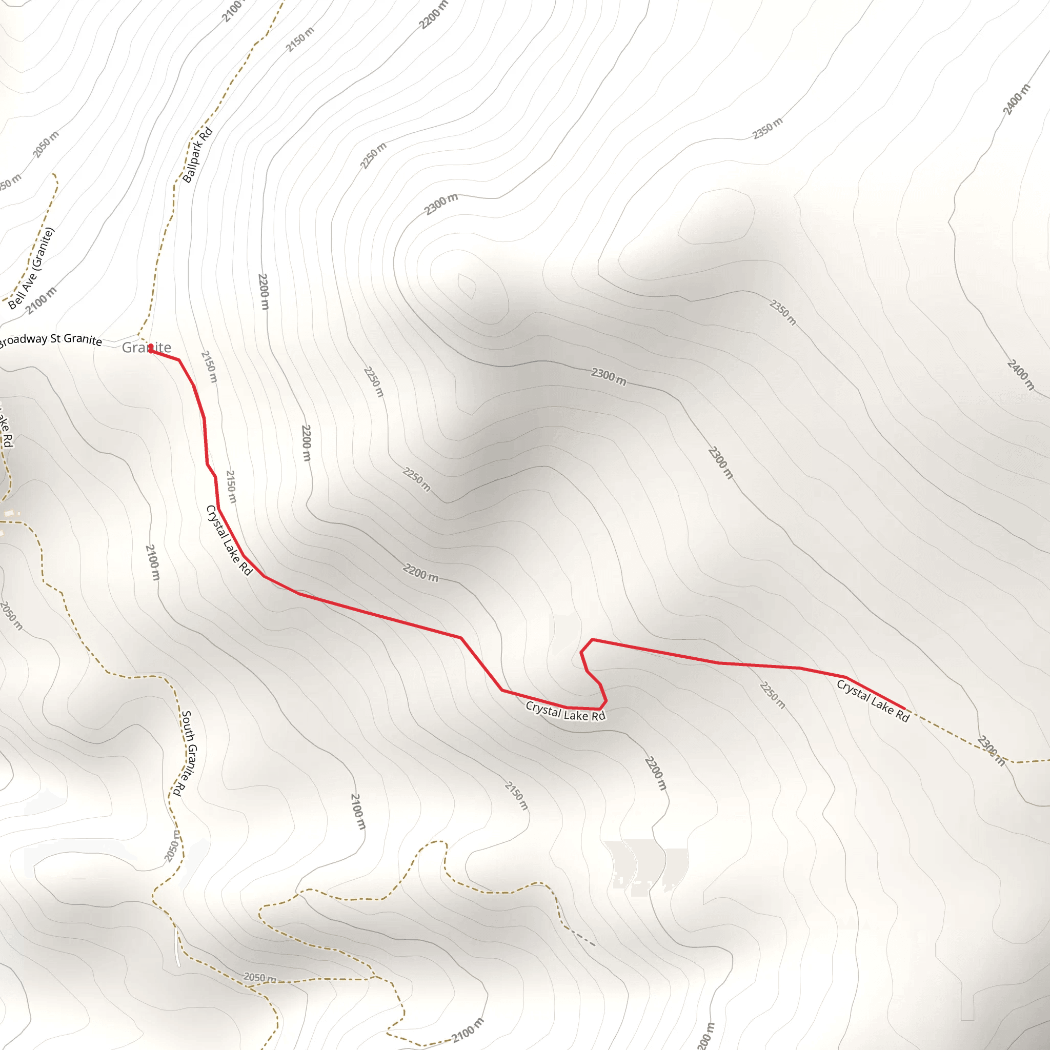 Granite Walk Out and Back mobile static map