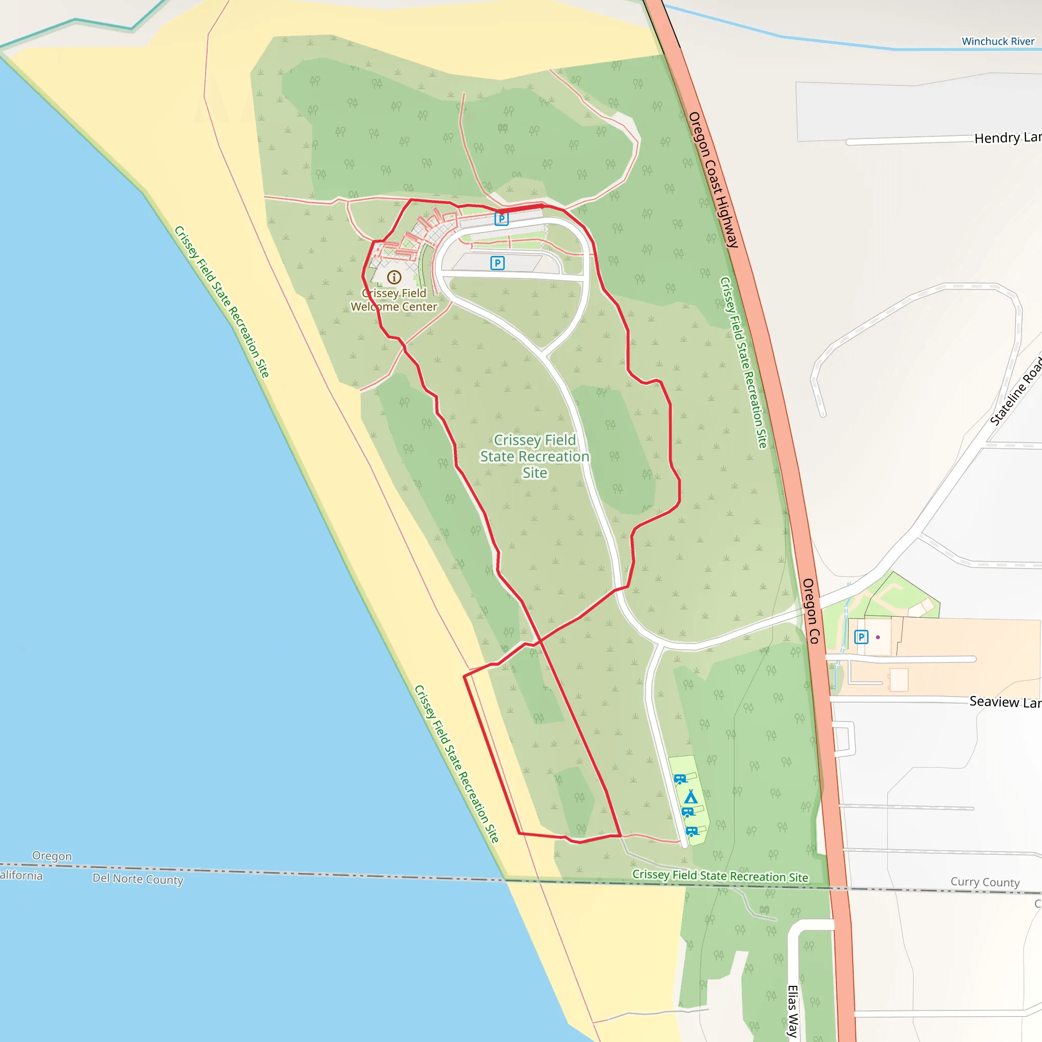 Crissey Field State Recreation Site Loop mobile static map