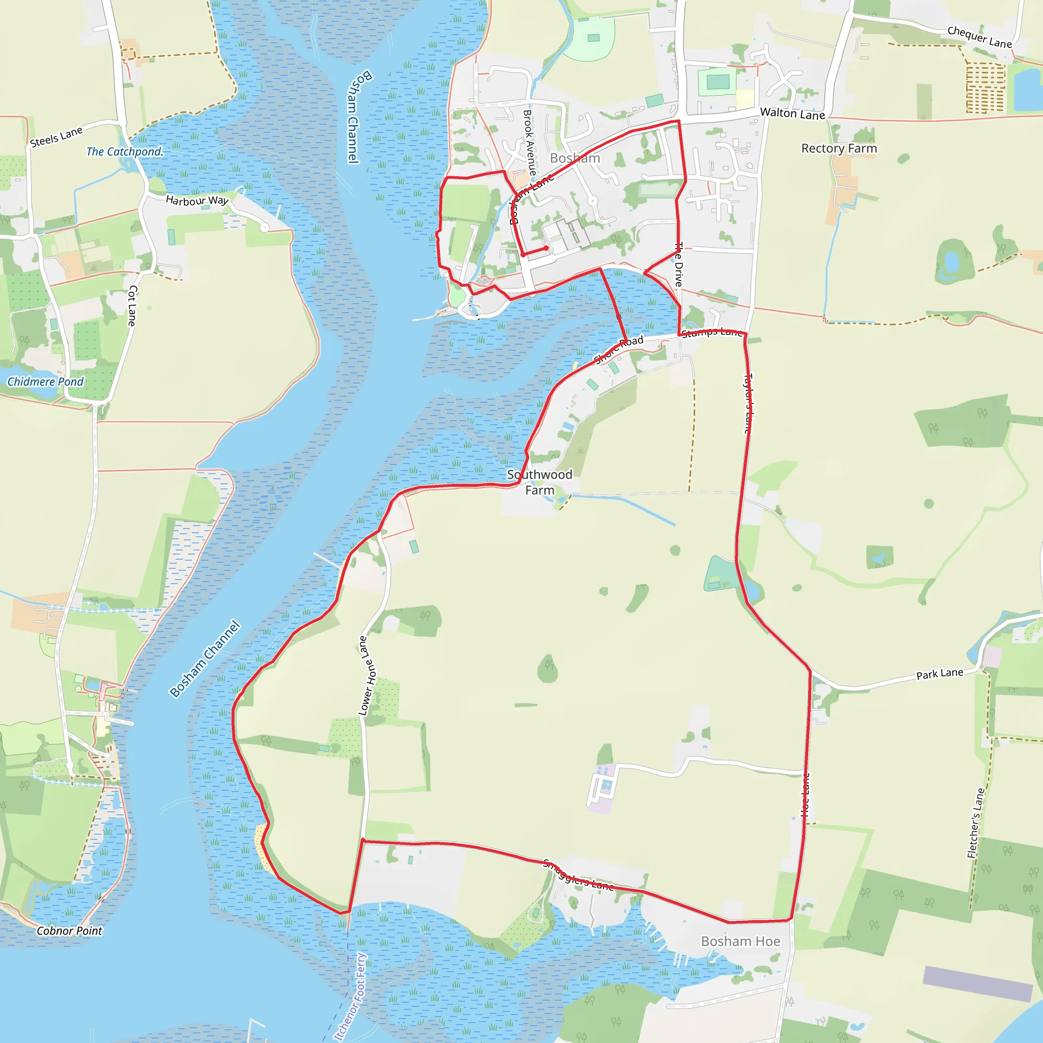 Bosham Circular Walk mobile static map