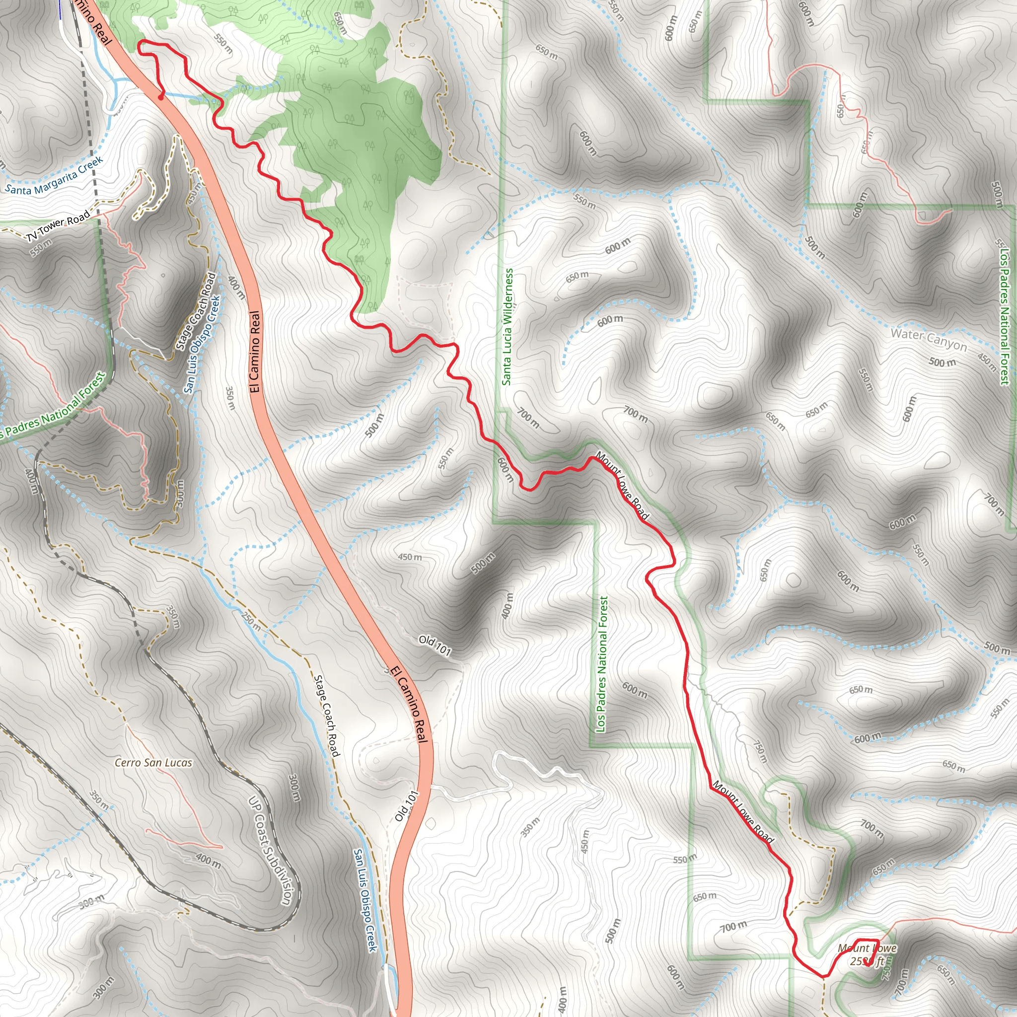 Mount Lowe via Mount Lowe Road mobile static map