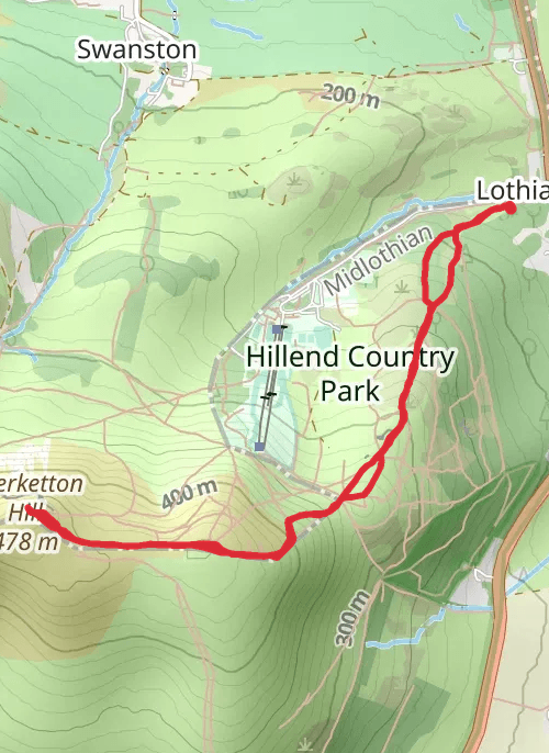 Caerketton Hill mobile static map