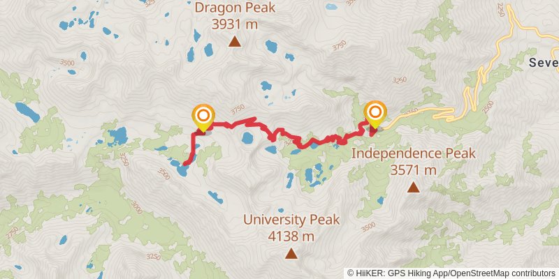 Kearsarge Pass to Kearsarge Lakes Trail stage 2 Map