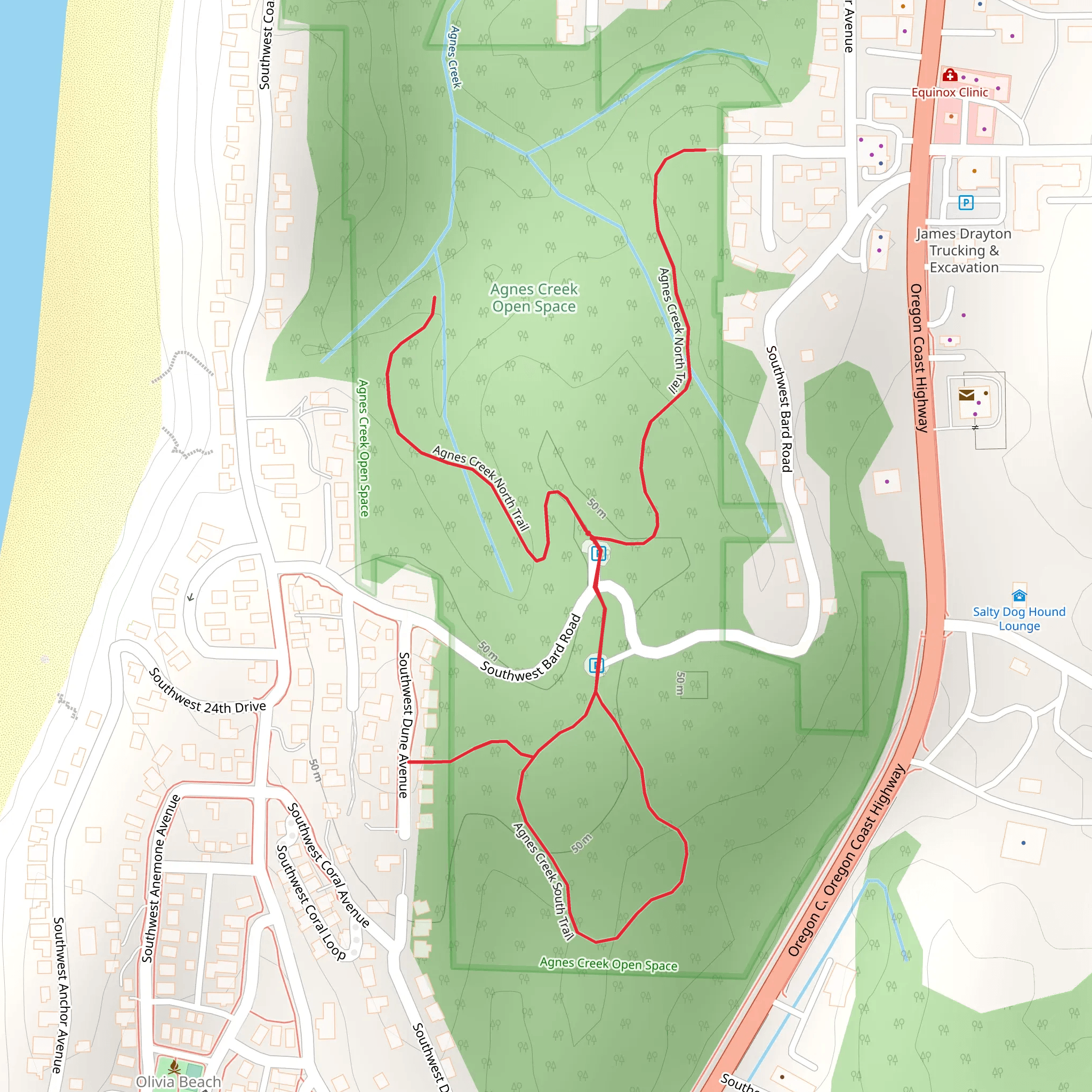 Agnes Creek North Trail mobile static map