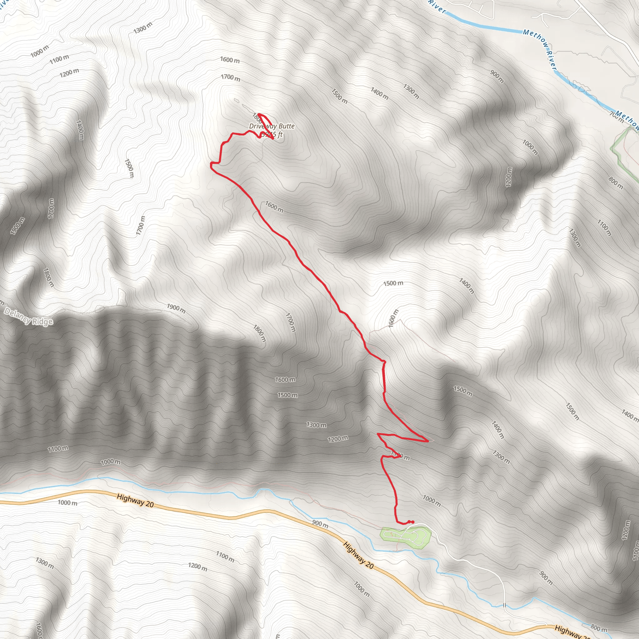 Driveway Butte Trail mobile static map