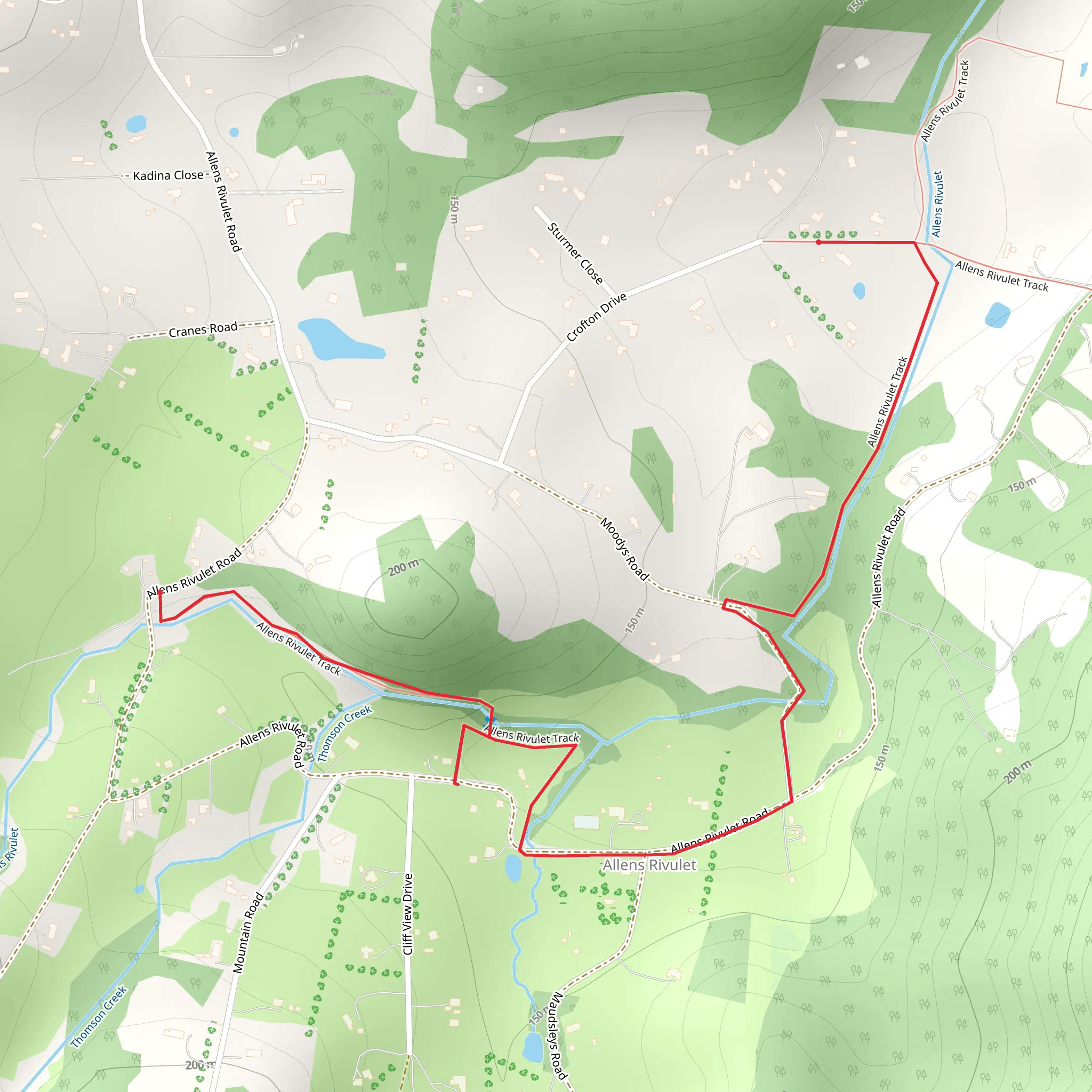 Allens Rivulet Track mobile static map