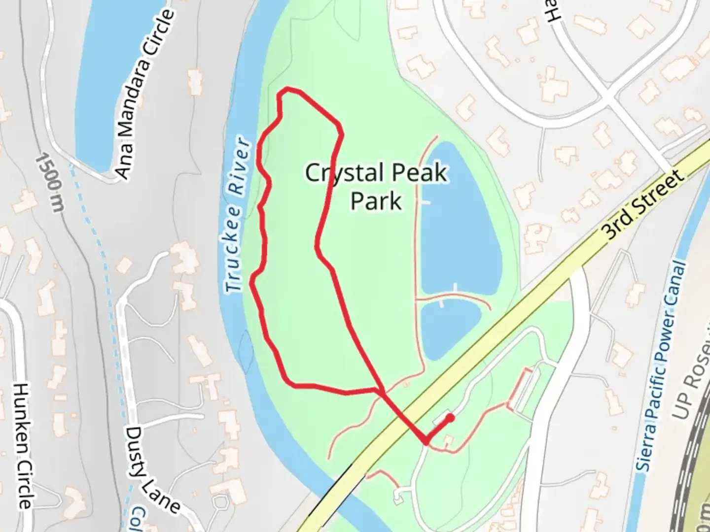 An image depicting the trail Crystal Peak Park Interpretive Loop Trail and its surrounding area.