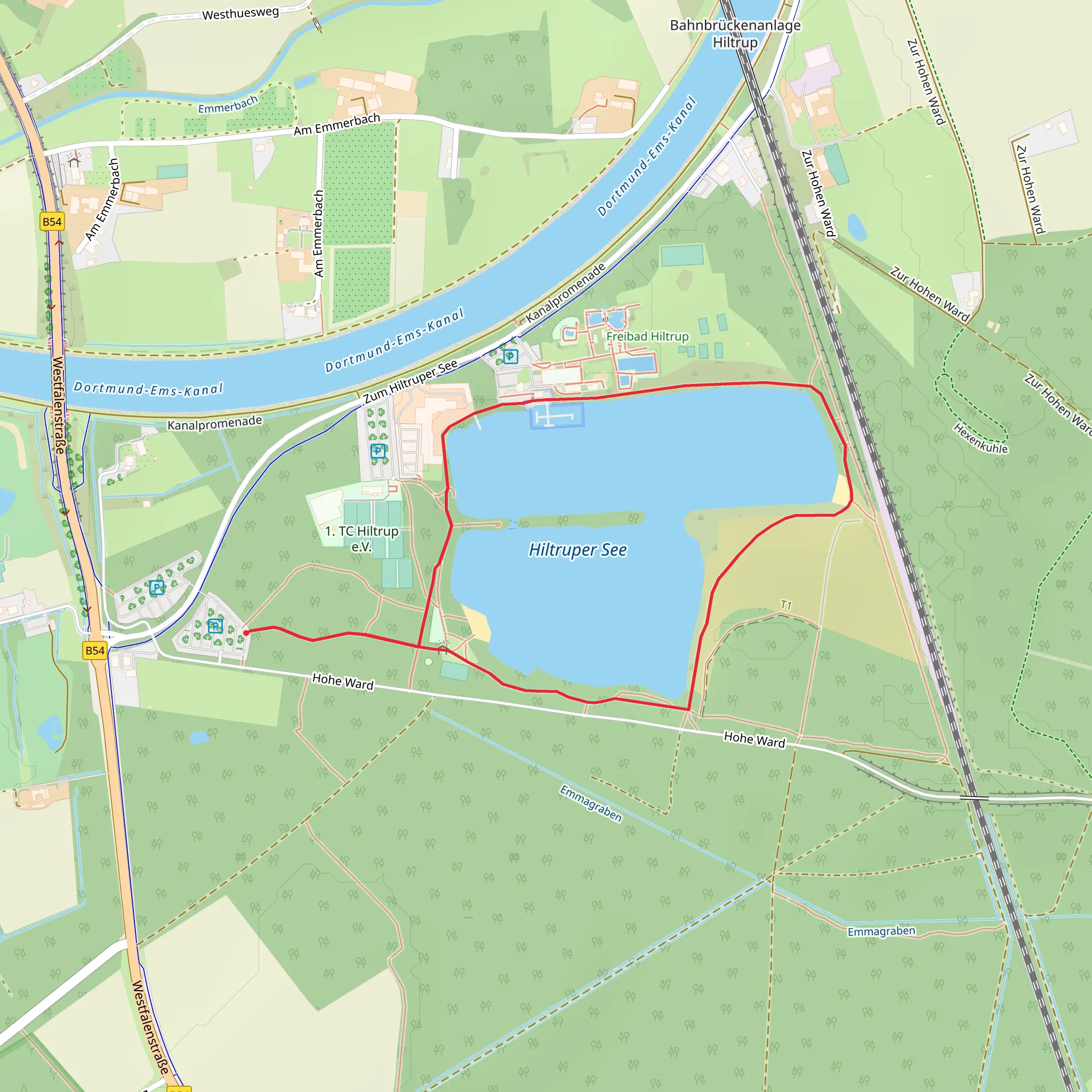 Hiltruper See Loop mobile static map