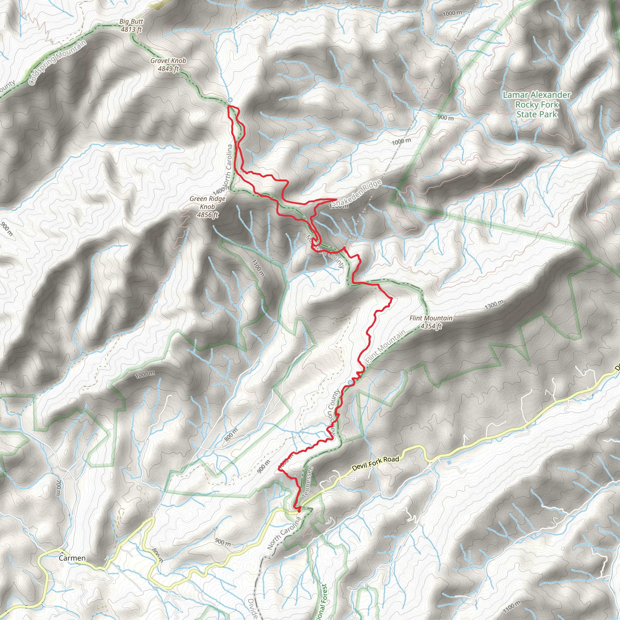 Shelton Graves via Appalachian Trail mobile static map