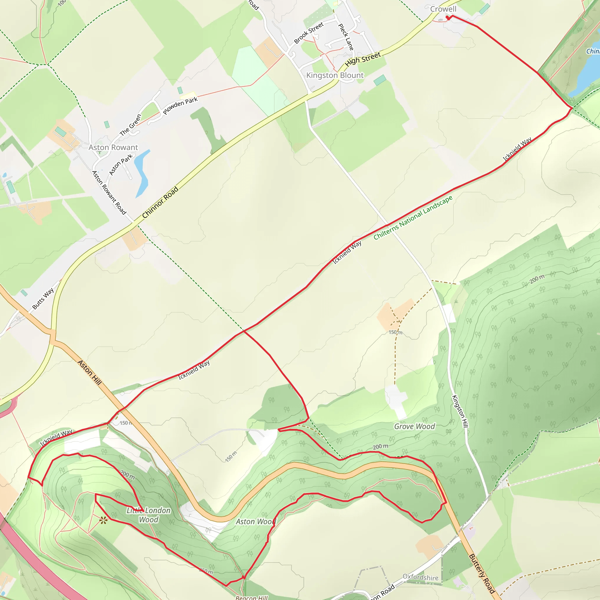 Little London Wood, Aston Wood and Grove Wood Loop mobile static map