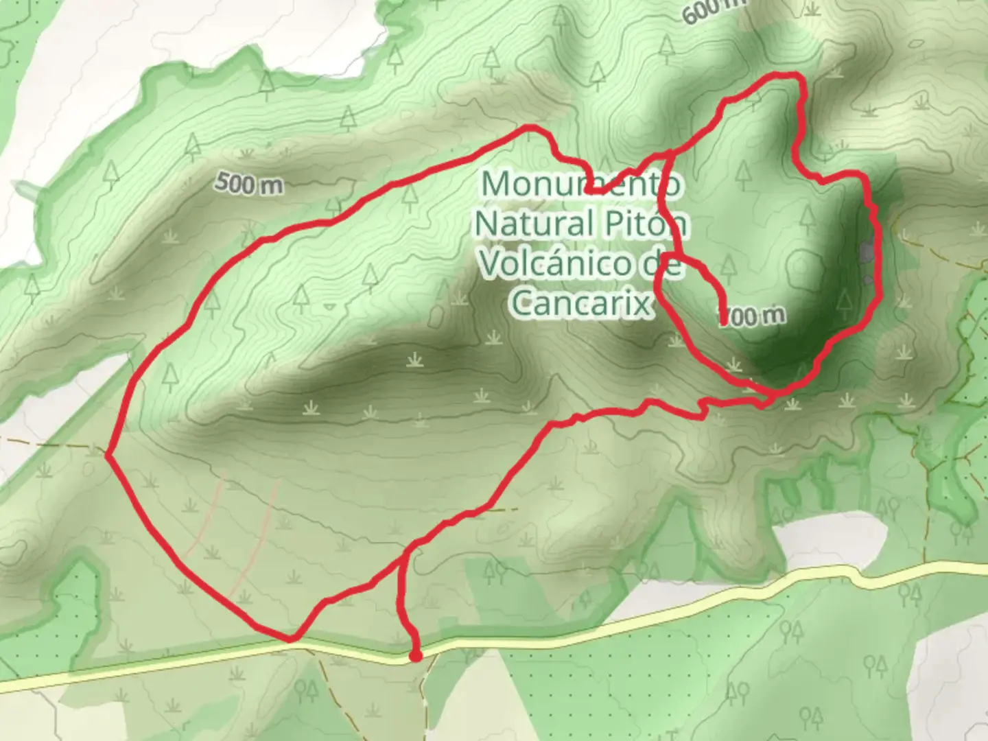 An image depicting the trail Cancarix Volcano Trail and its surrounding area.