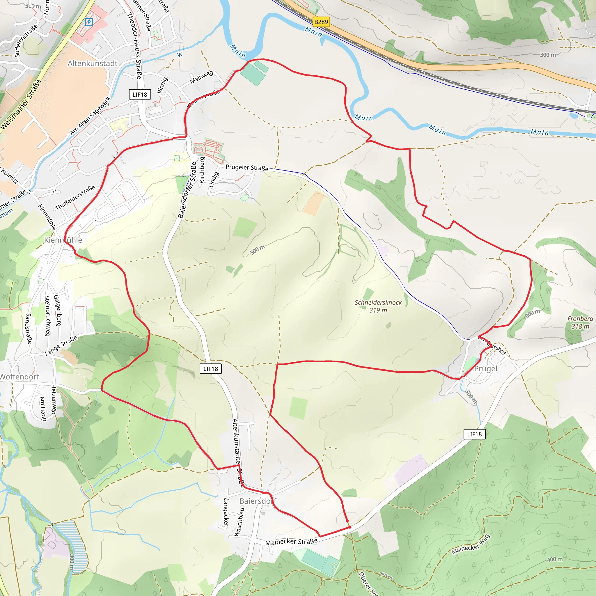 Obermain Suedweg mobile static map