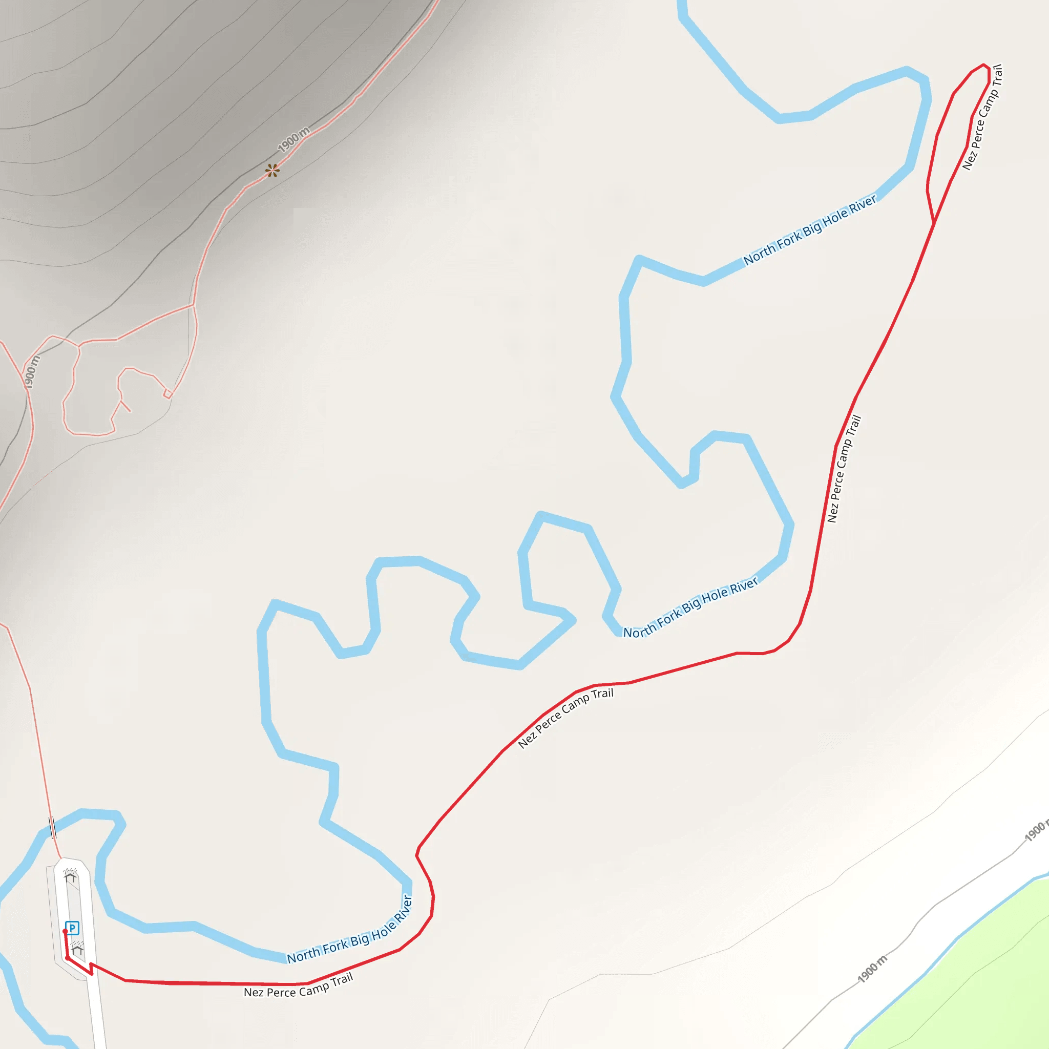 Nez Perce Camp Trail mobile static map