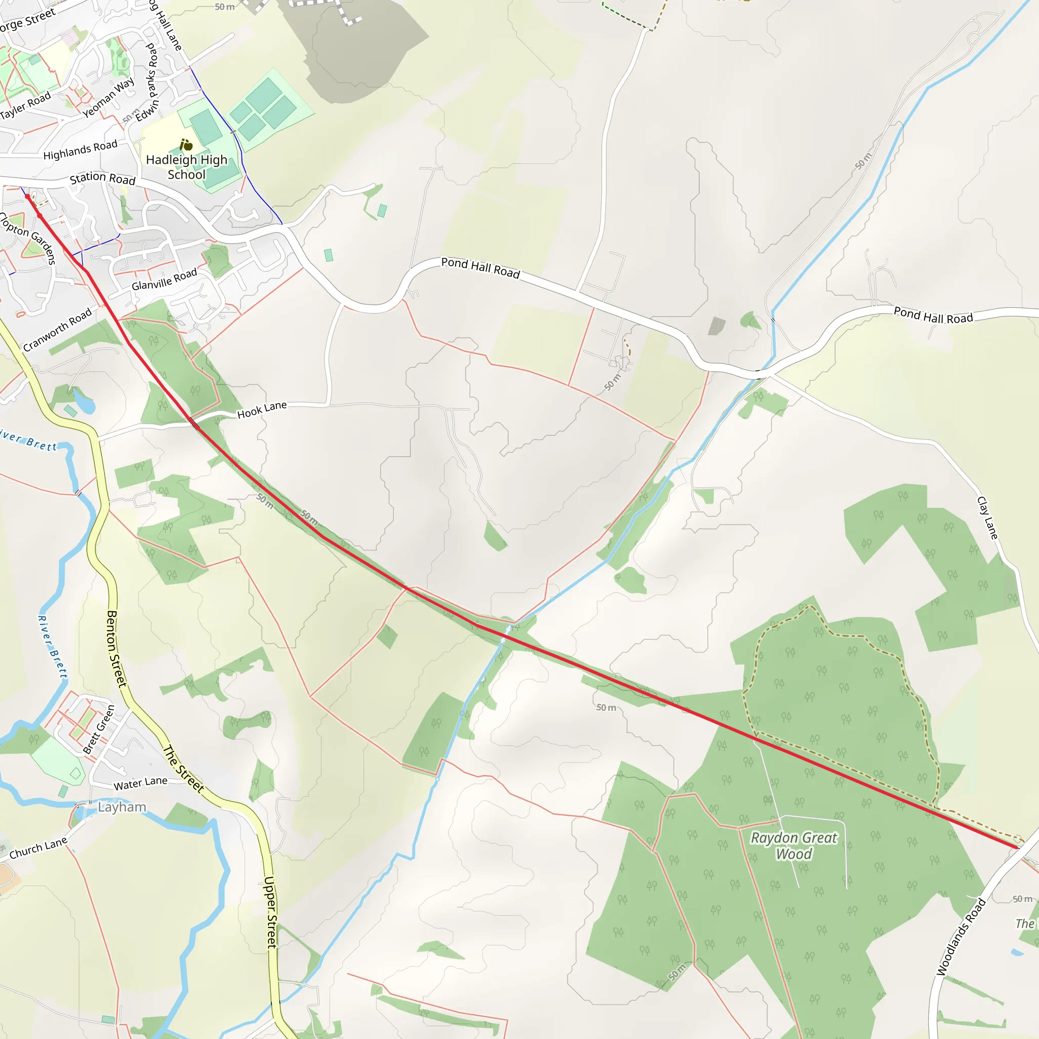 Hadleigh Railway Walk mobile static map