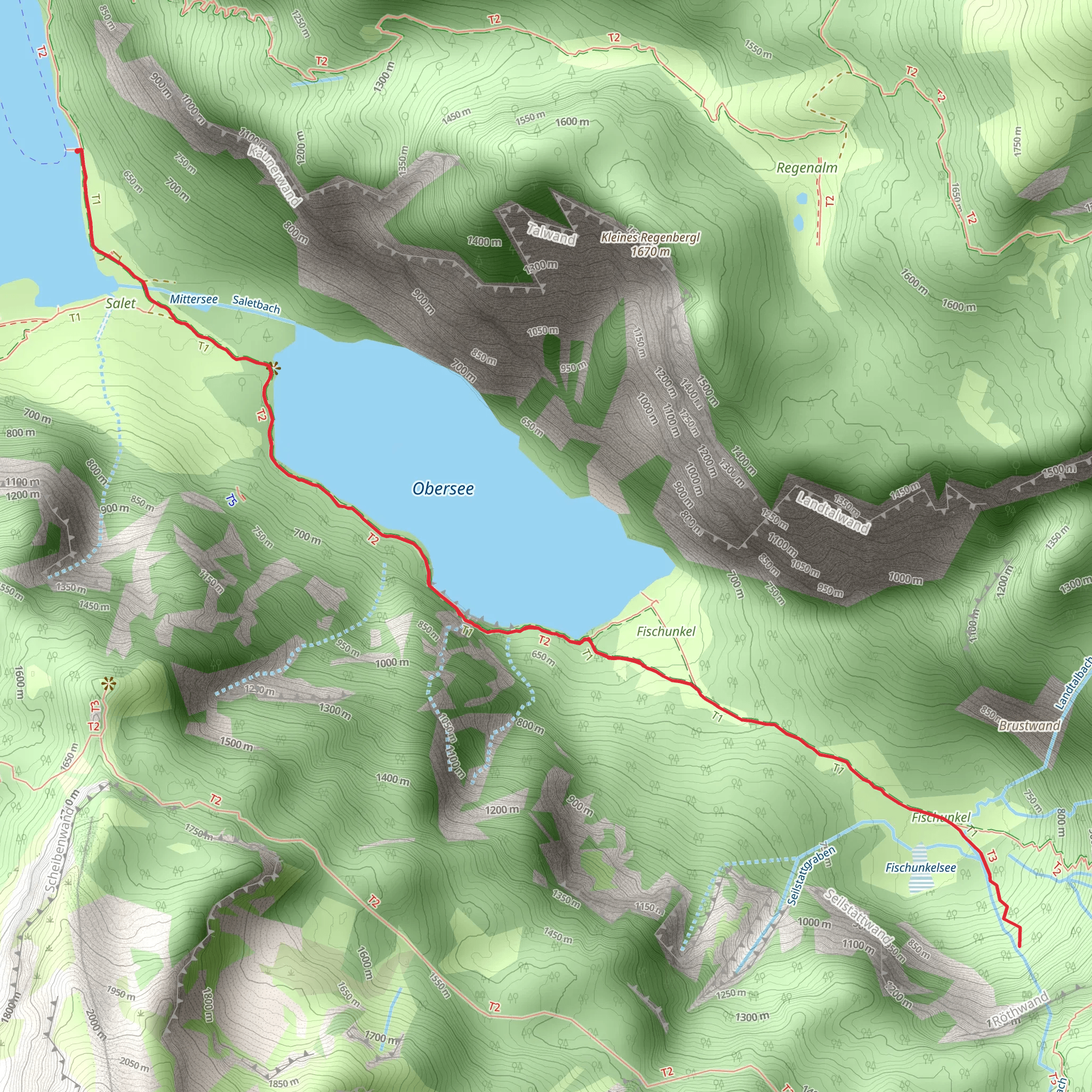 Obersee and Roethbach via AV Weg mobile static map