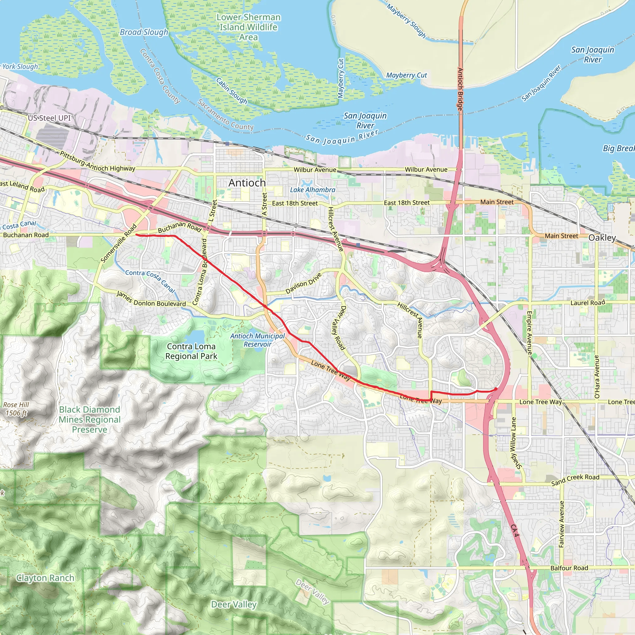 Mokelumne Trail mobile static map