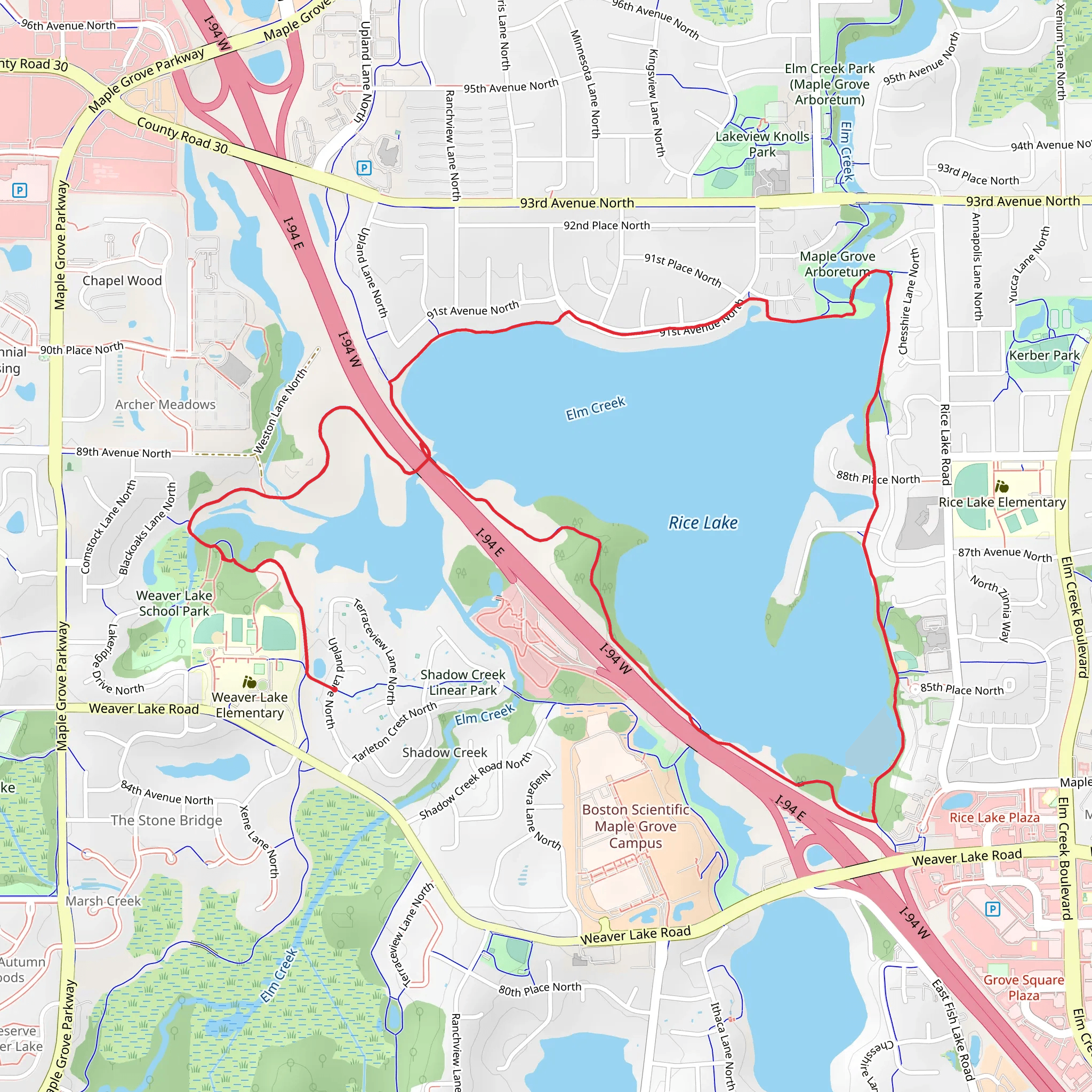 Rice Lake Loop mobile static map