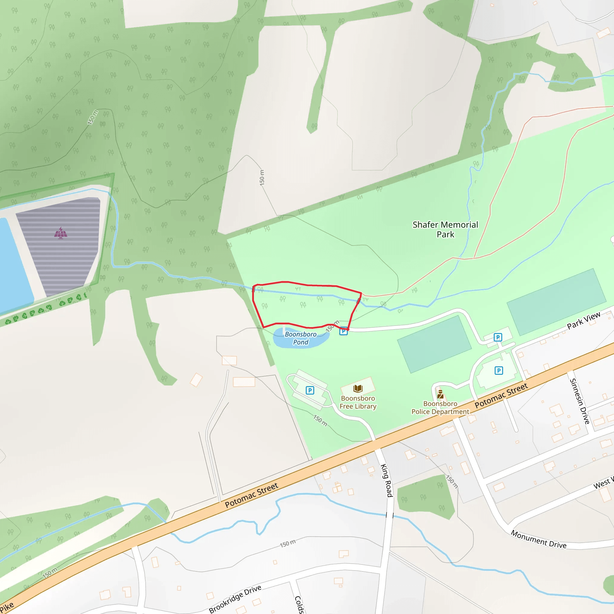 Shafer Park Loop Trail mobile static map