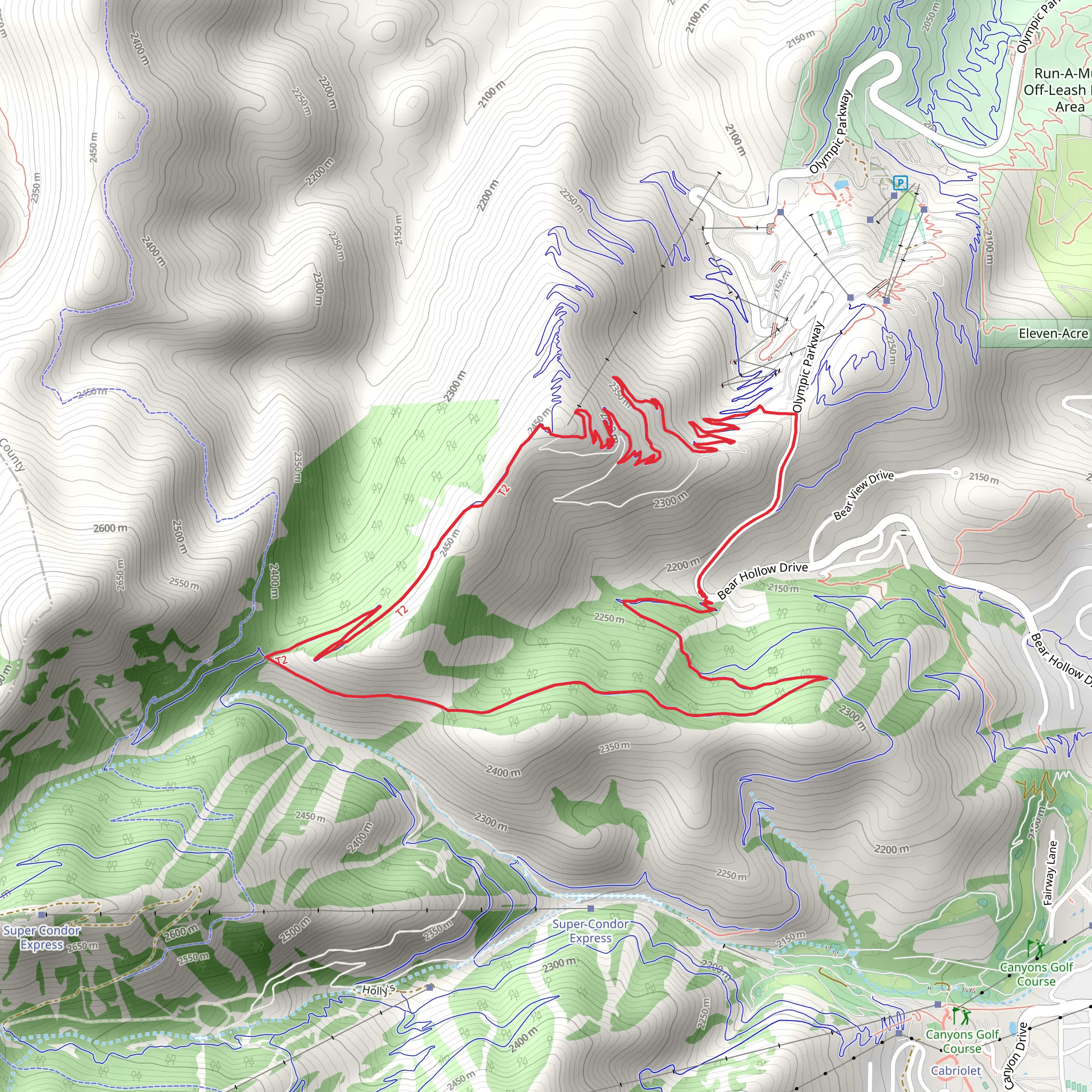 Rob's Trail and Moose Puddle Loop mobile static map