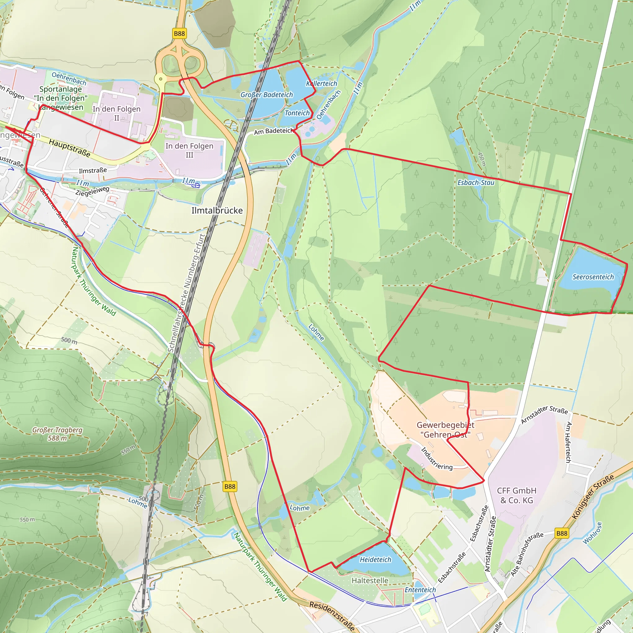 Heideteich, Seerosenteich and Grosser Badteich mobile static map