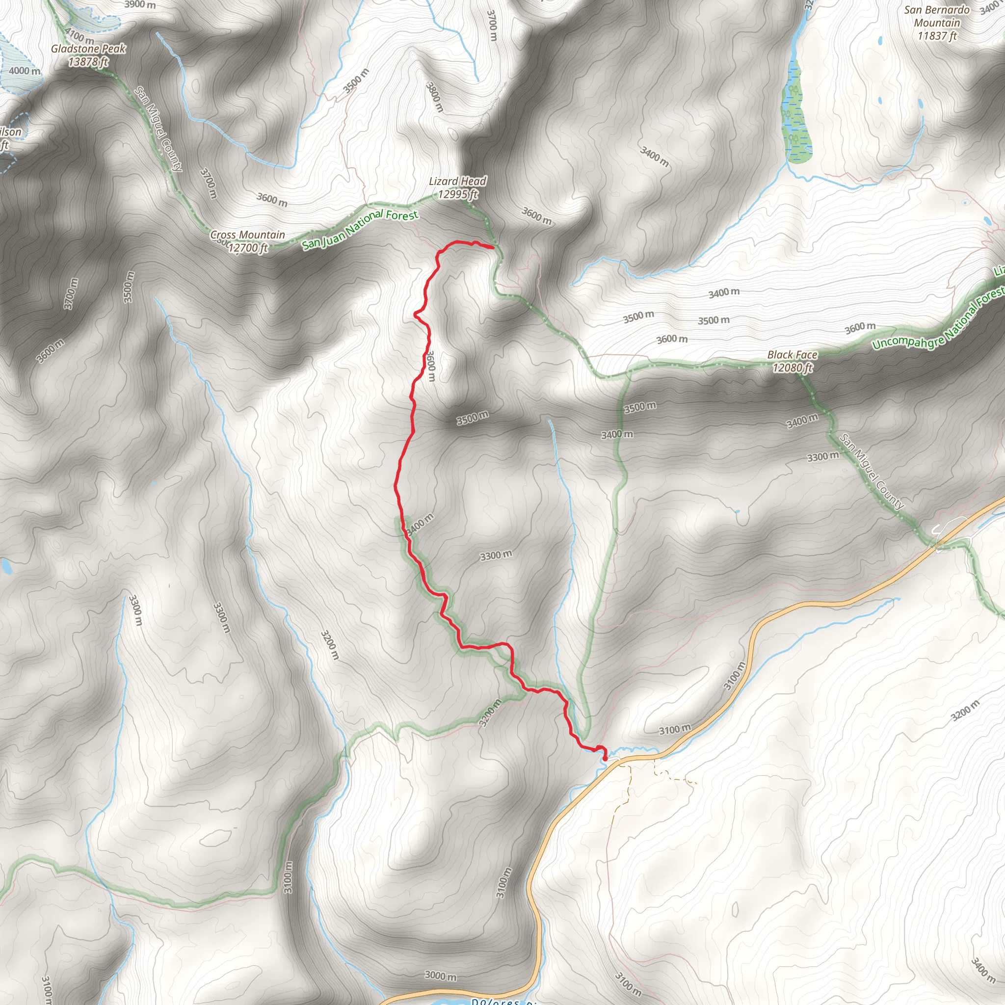 Lizard Head Creek mobile static map
