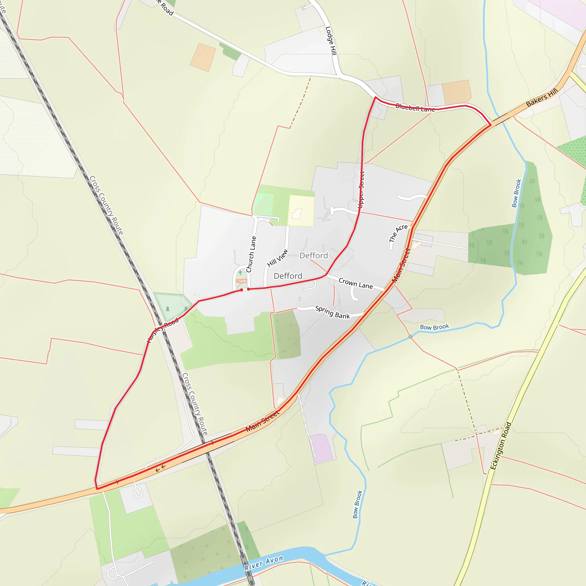 Defford Loop mobile static map