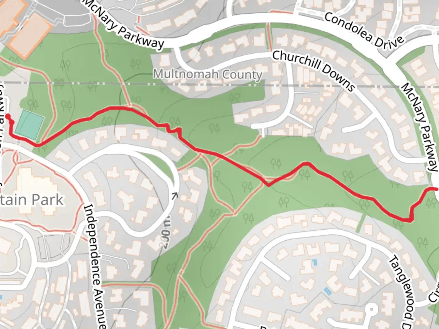 An image depicting the trail Jefferson Parkway and its surrounding area.