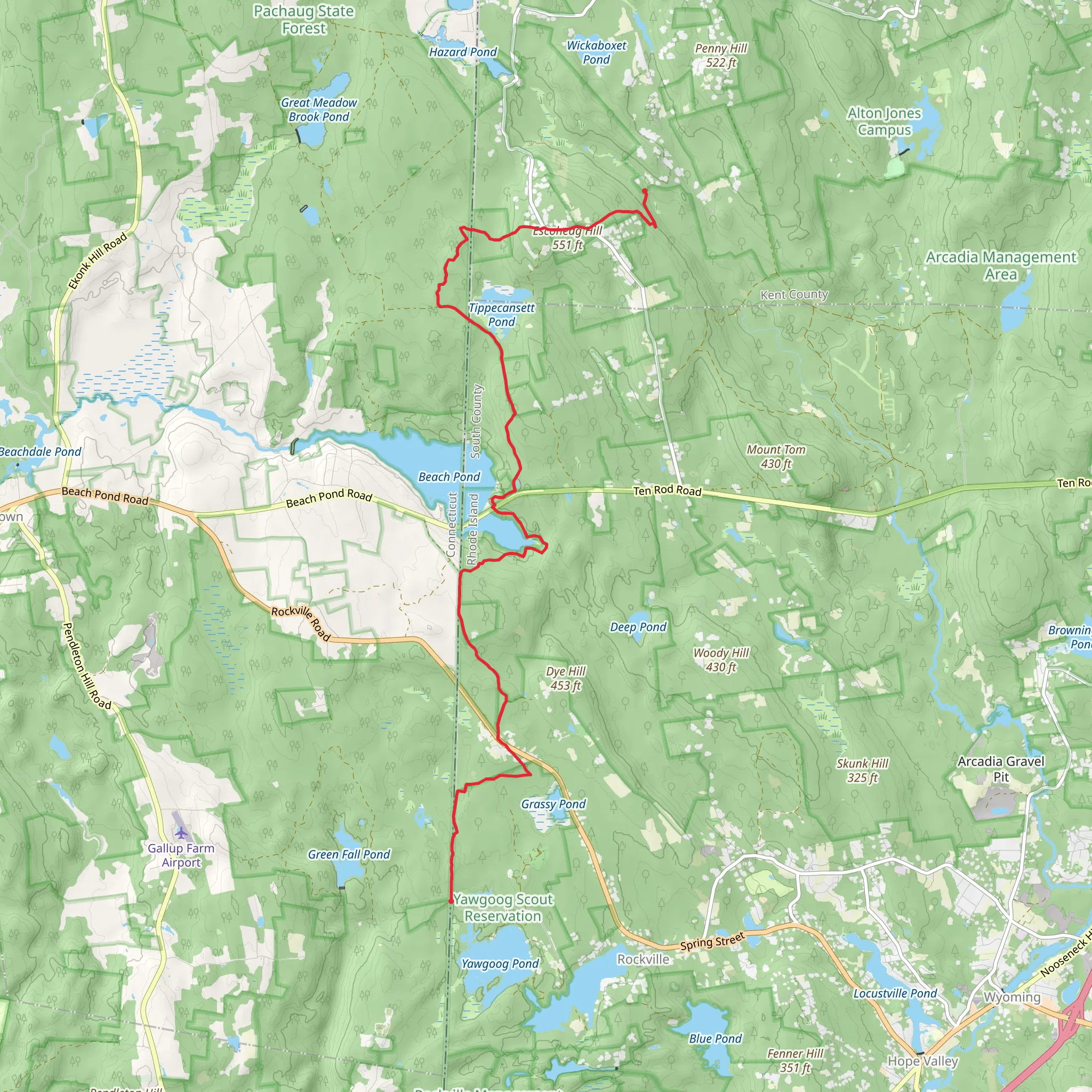 Tippecansett Trail mobile static map