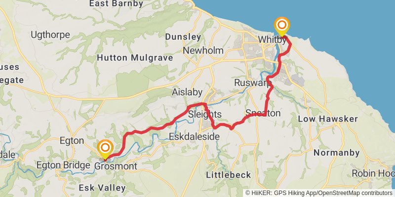 Yorkshire Historical Trail - Whitby to Leeds stage 10 Map