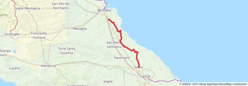 Via Francigena stage 157 Map