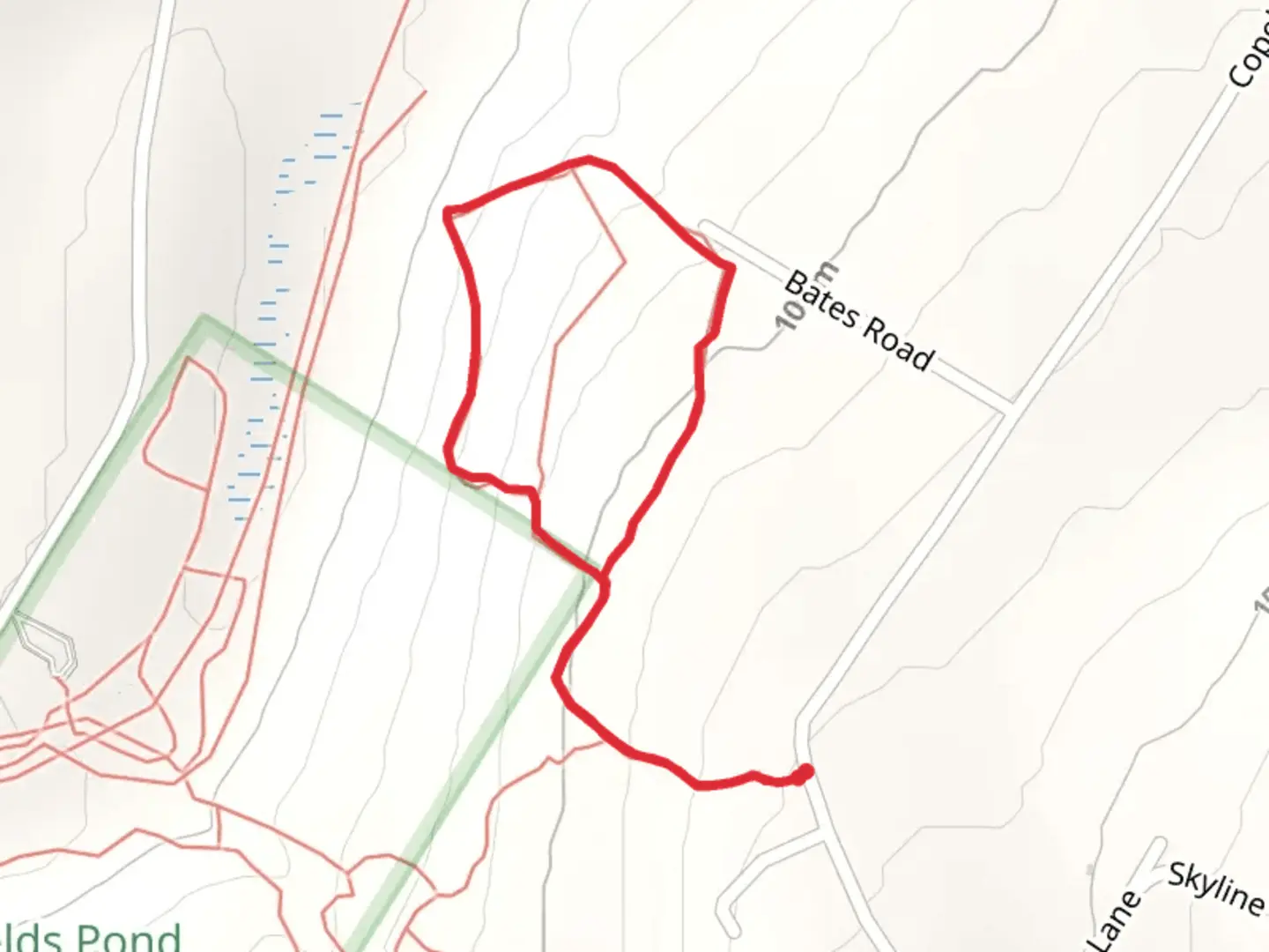 An image depicting the trail Copeland Hill Road - West Loop and its surrounding area.