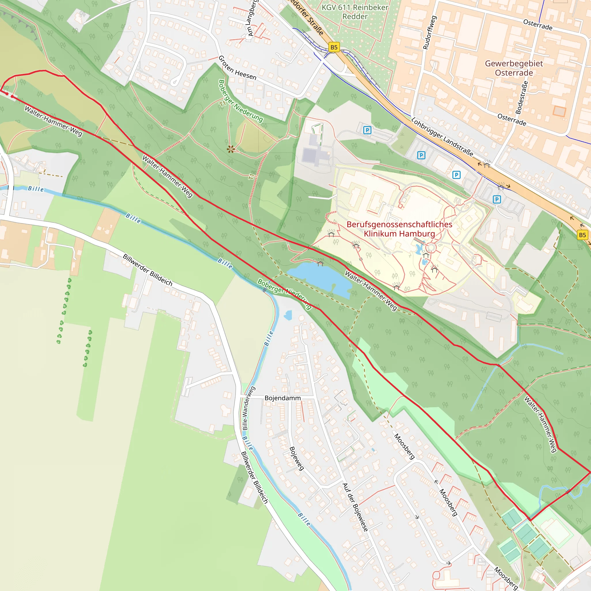 Terasswenweg Boberger Niederung Loop mobile static map