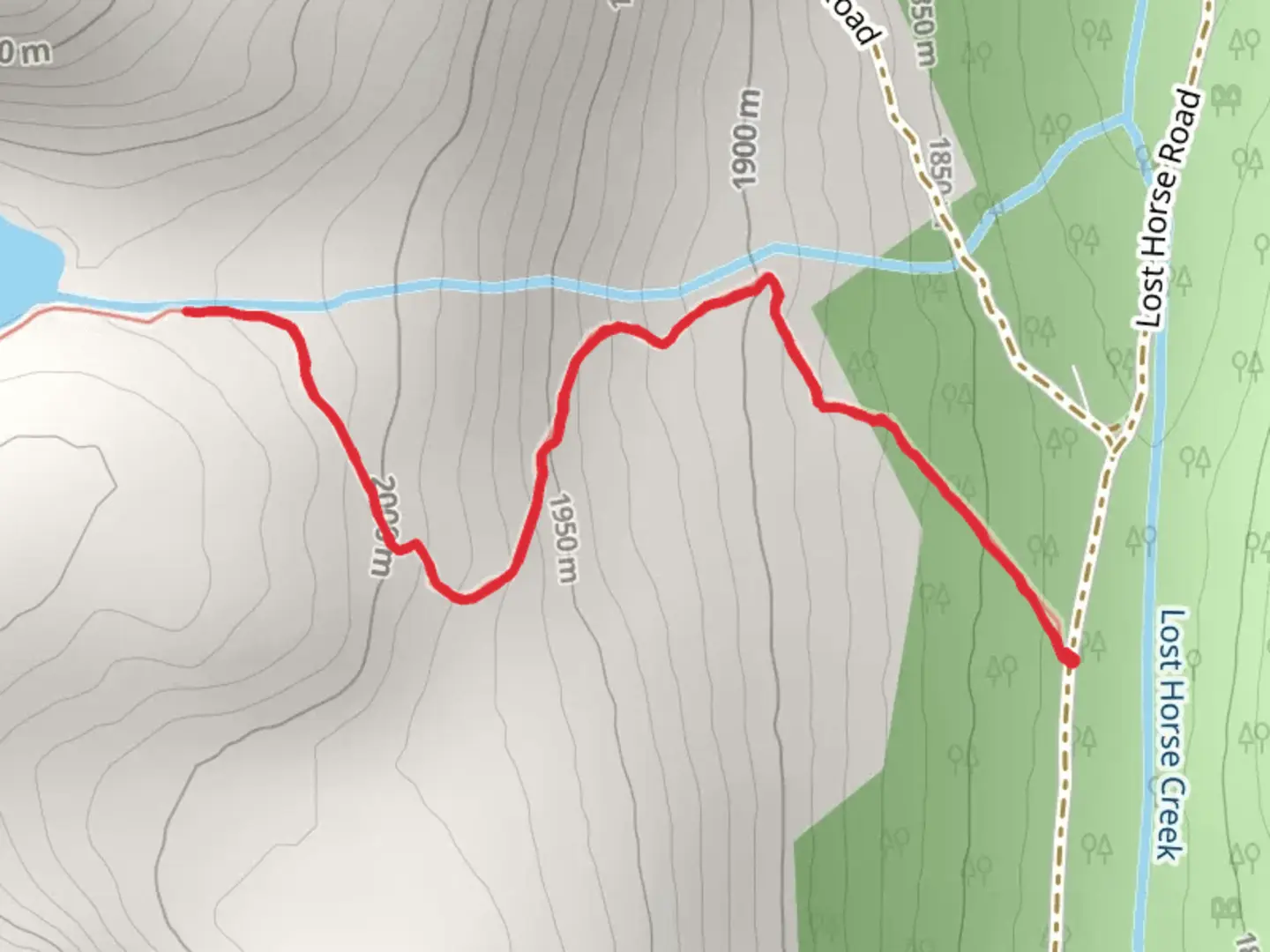 An image depicting the trail Bailey Lake Trail and its surrounding area.