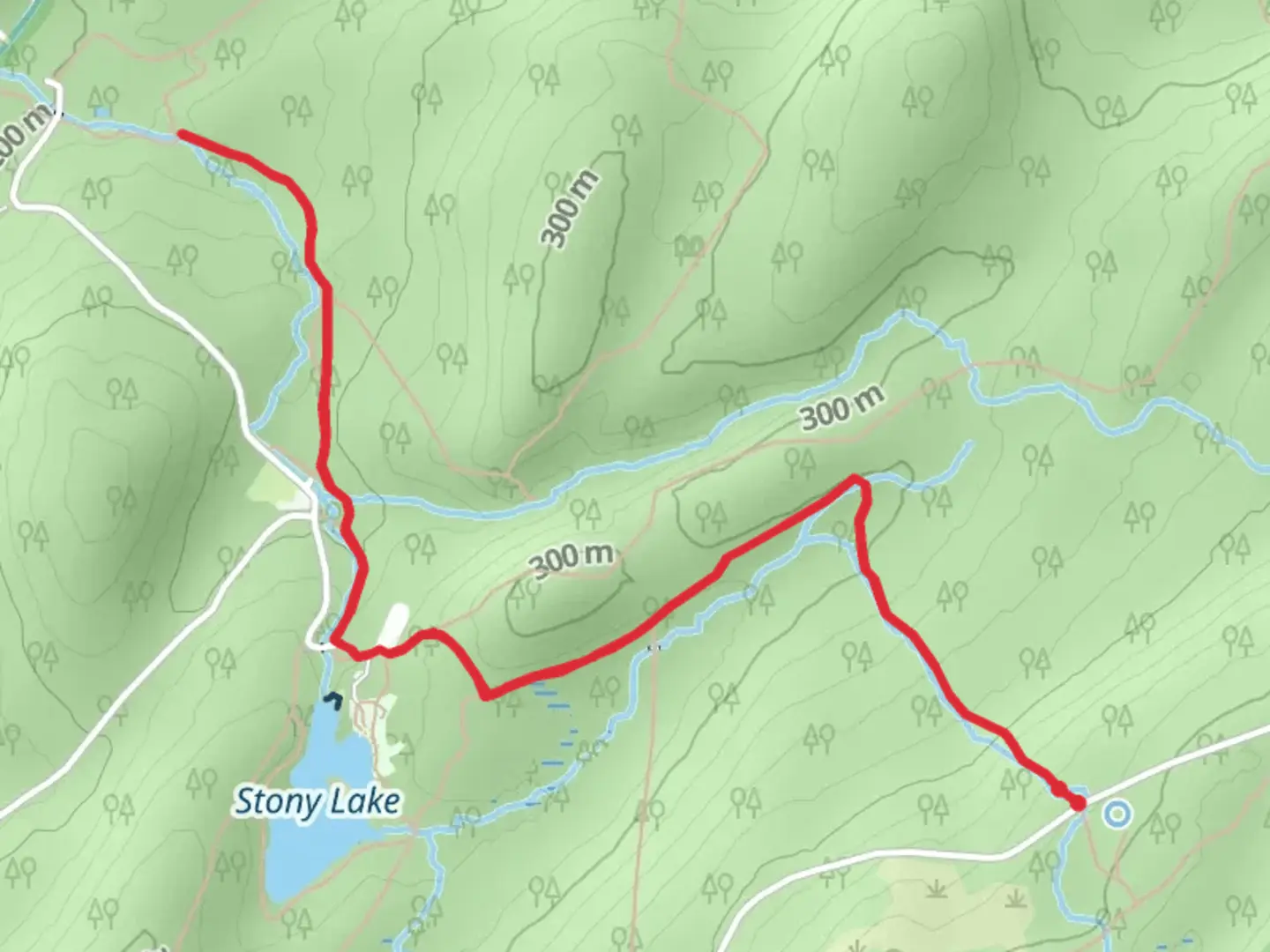 An image depicting the trail Stony Brook Trail and its surrounding area.