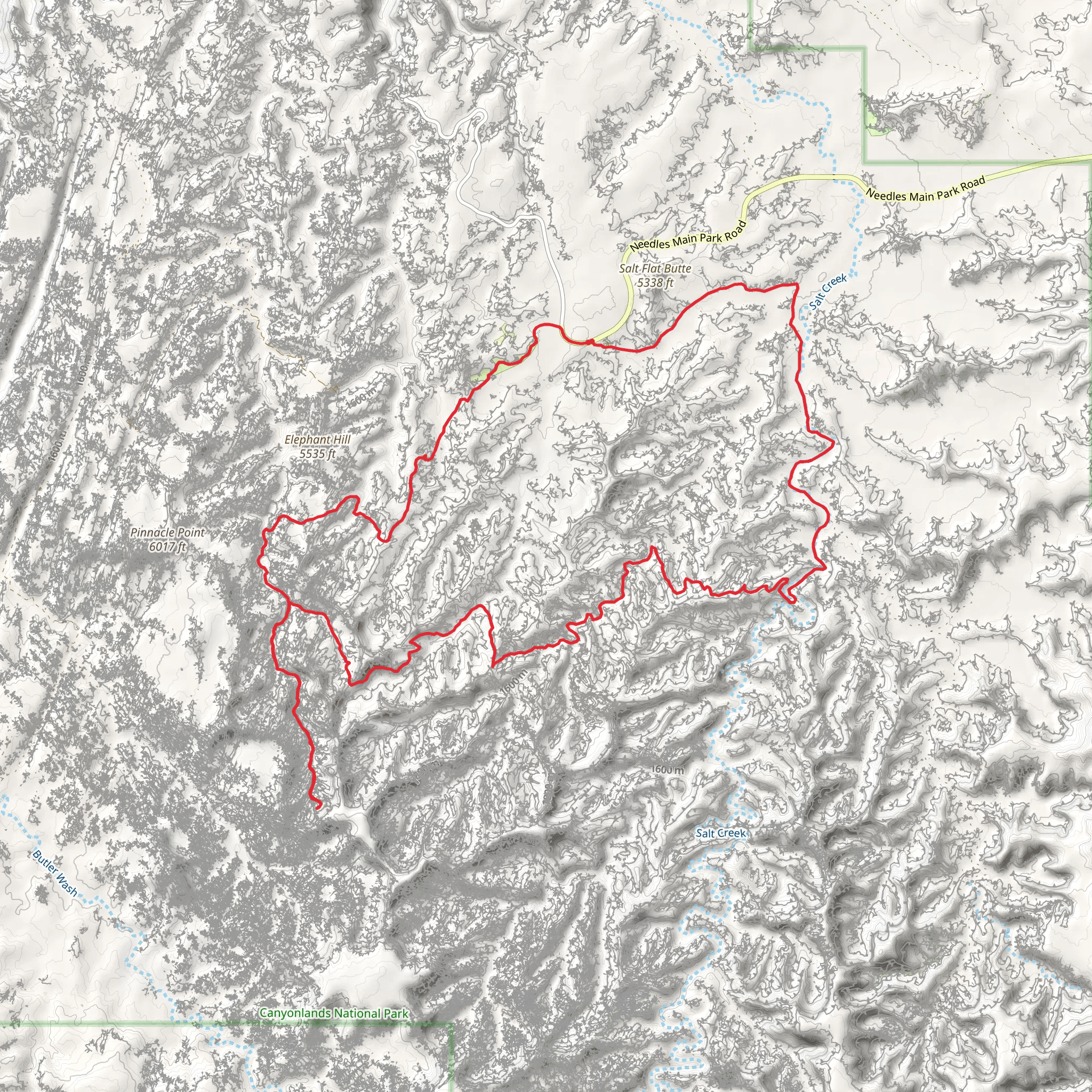 Lost Canyon Trail and Druid Arch Trail mobile static map