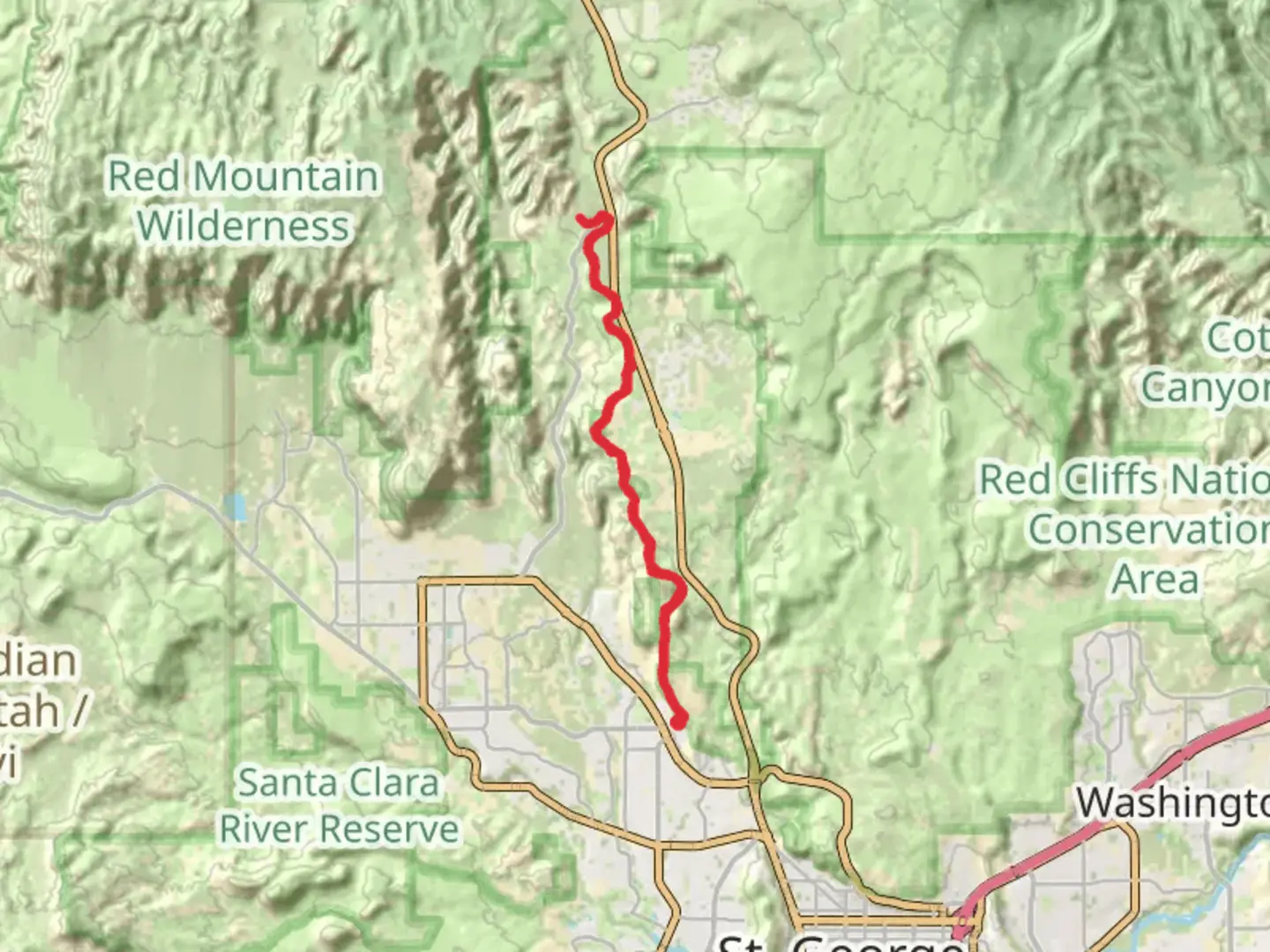 An image depicting the trail Paradise Rim Trail and Gila Trail and its surrounding area.