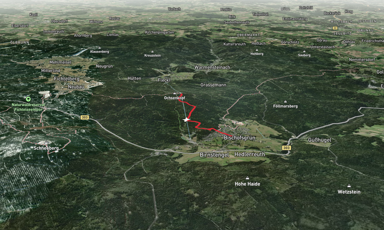 Schneeloch and Ochsenkopf Wahrzeichenfelsen via Fraenkischer Gebirgsweg Teil