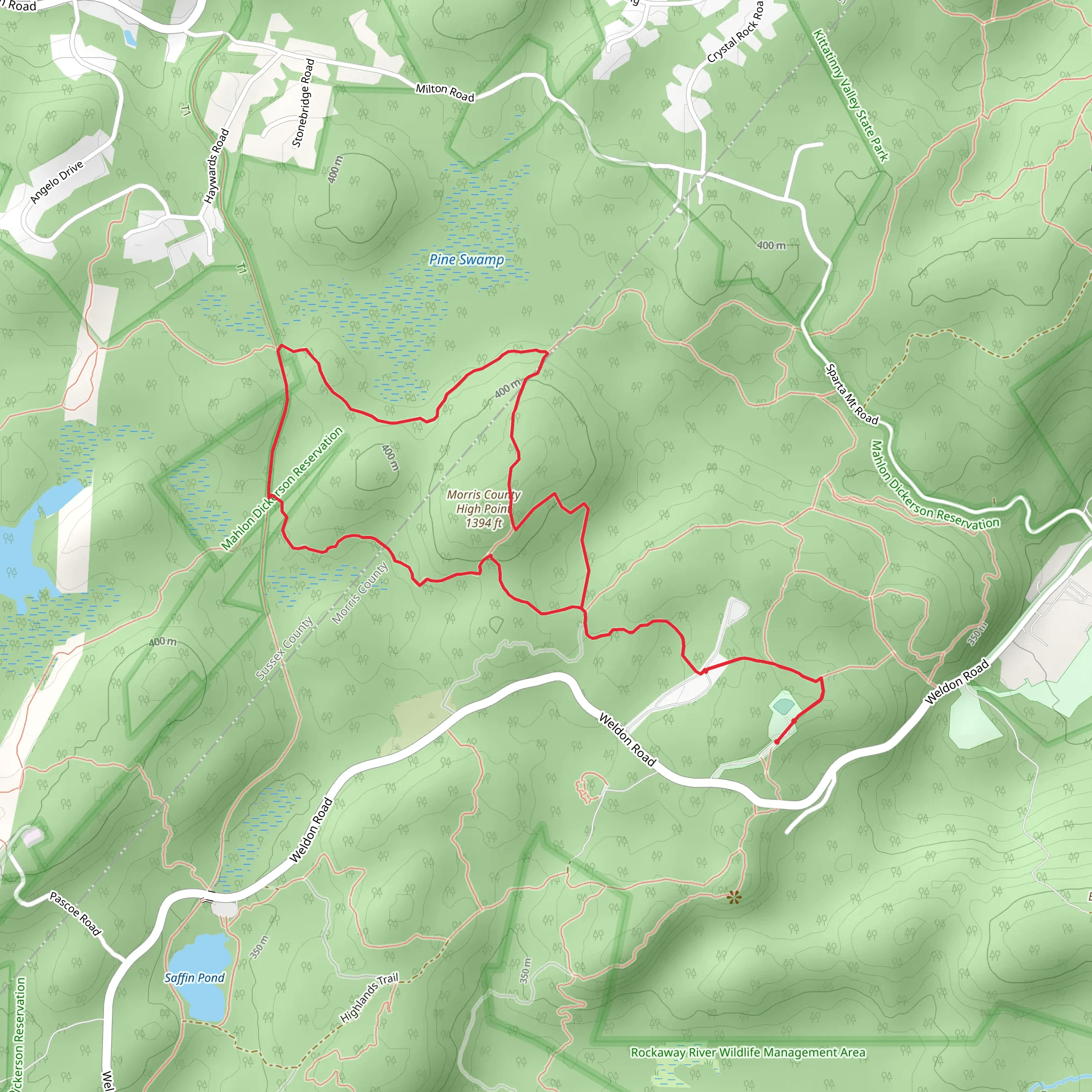 Blue, White and Orange Trail Loop mobile static map