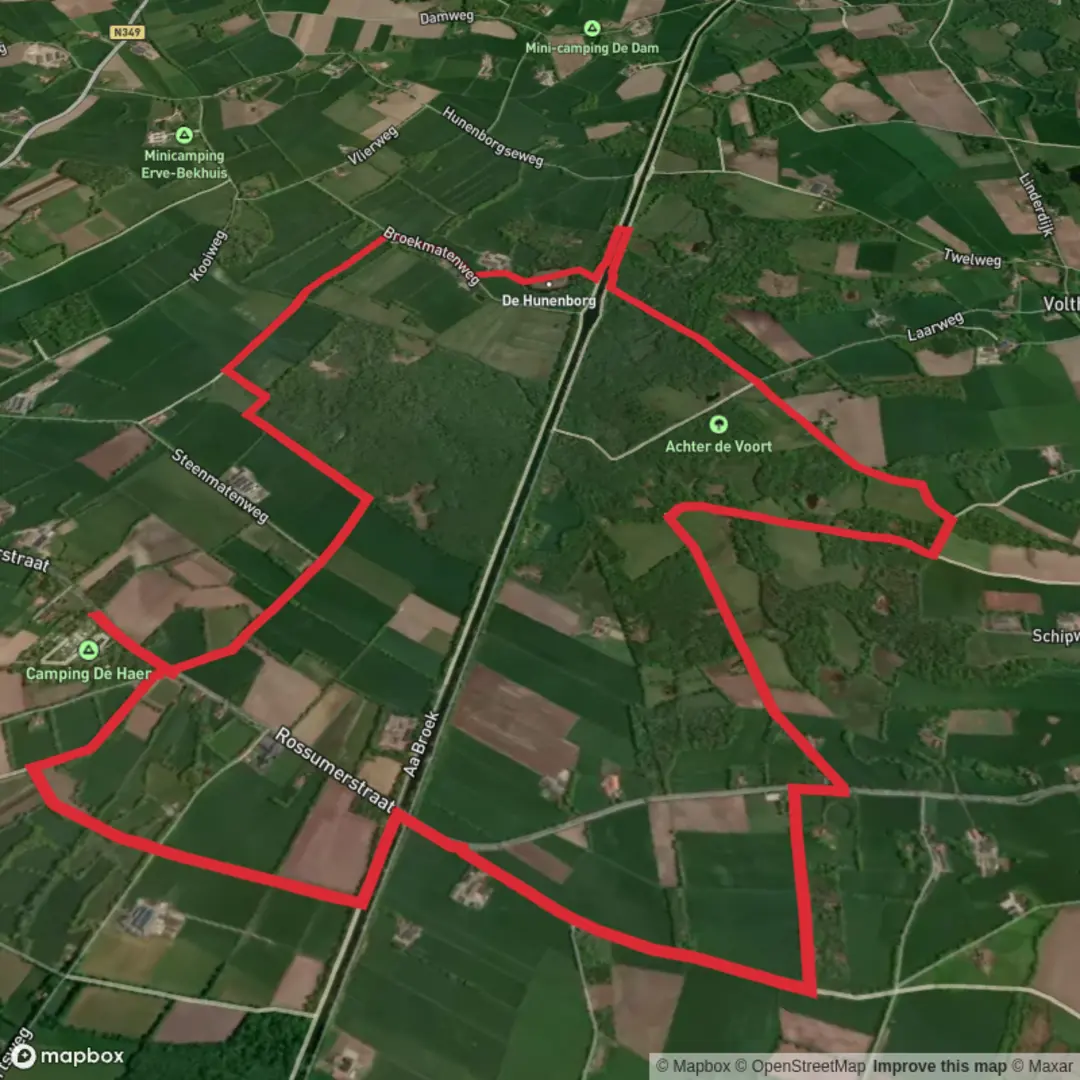 An image depicting the trail Hilligenpad and Stuwwal Route and its surrounding area.