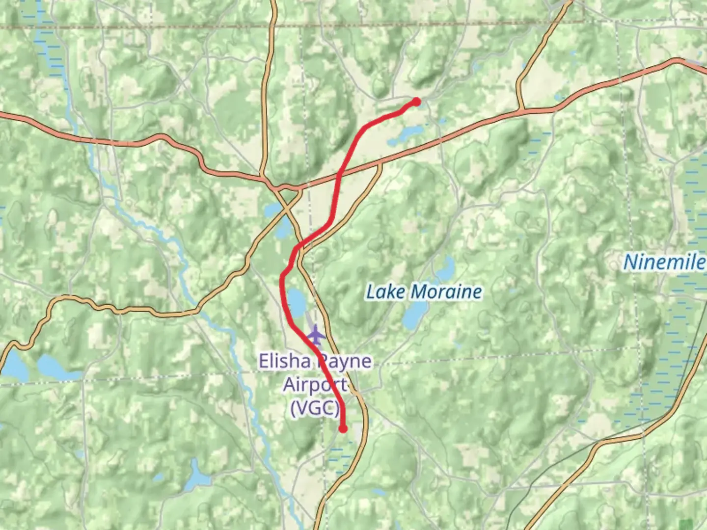 An image depicting the trail Colgate Community Garden to Solsville and its surrounding area.