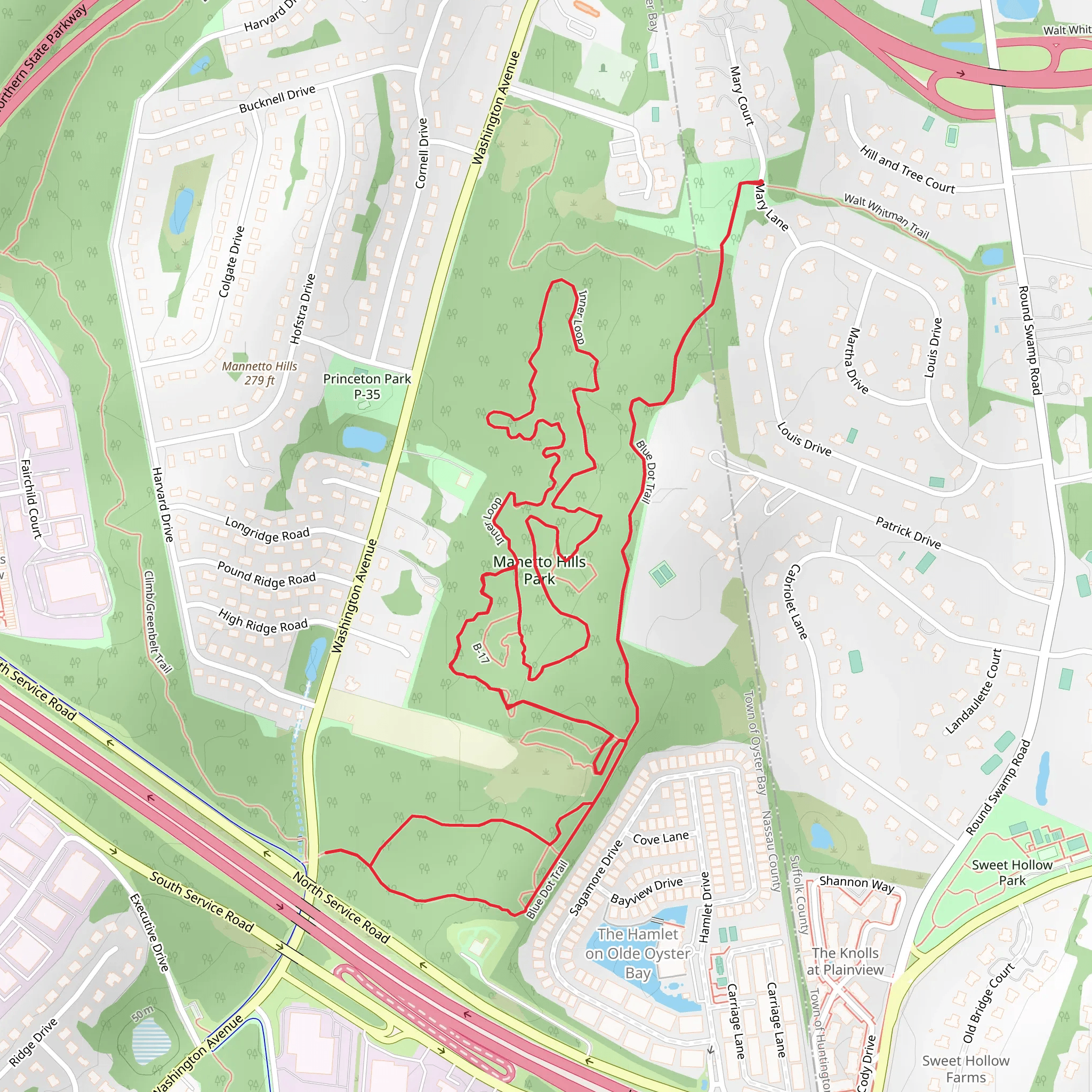 Manet Hills Park Loop from Mary Court mobile static map