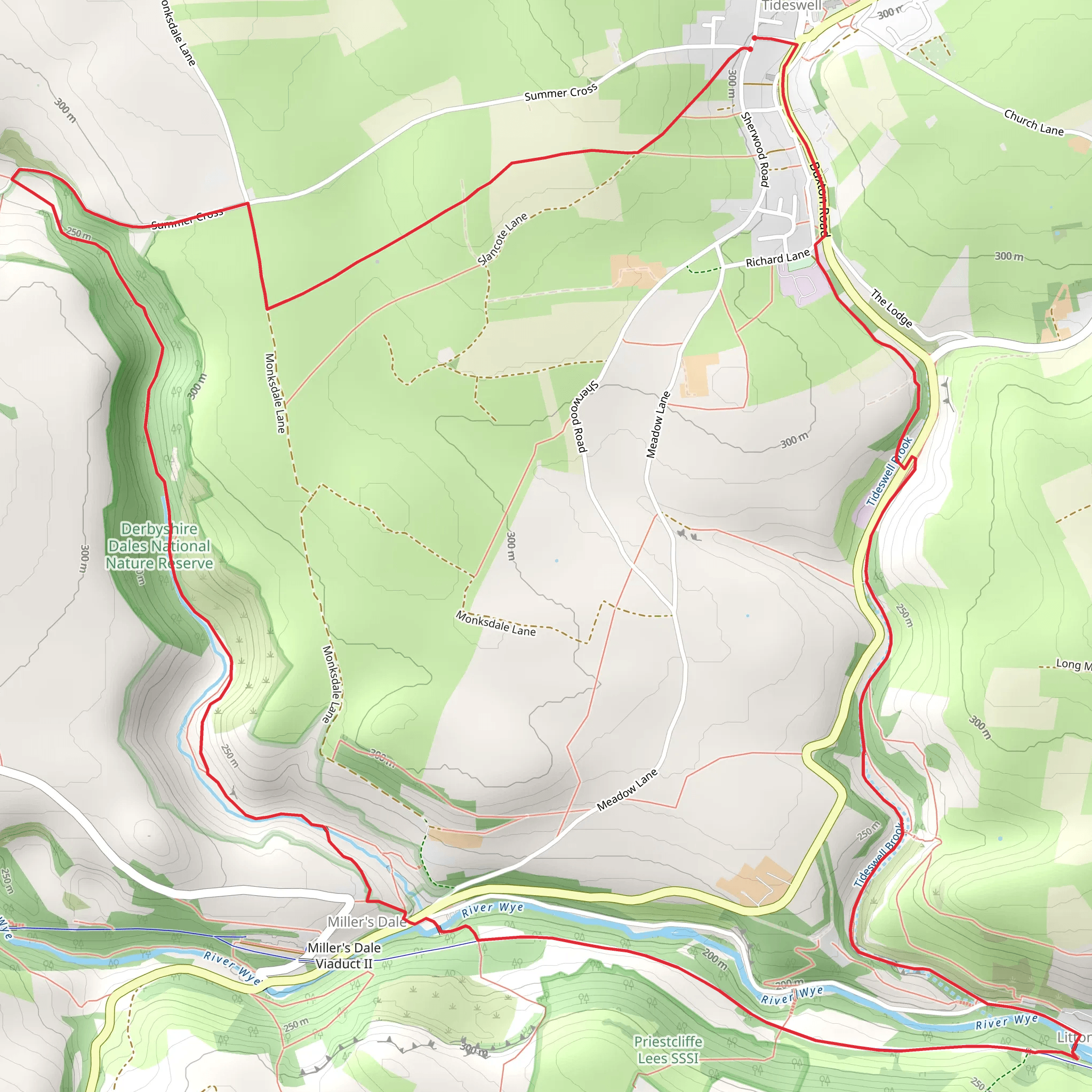 Monk's Dale and Tideswell Dale mobile static map